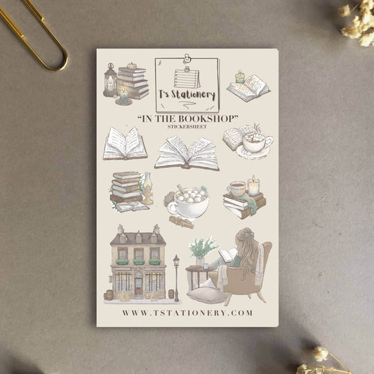 T's Stationery - Stickervel „In The Bookshop” - The Dreamer's Bookshop.