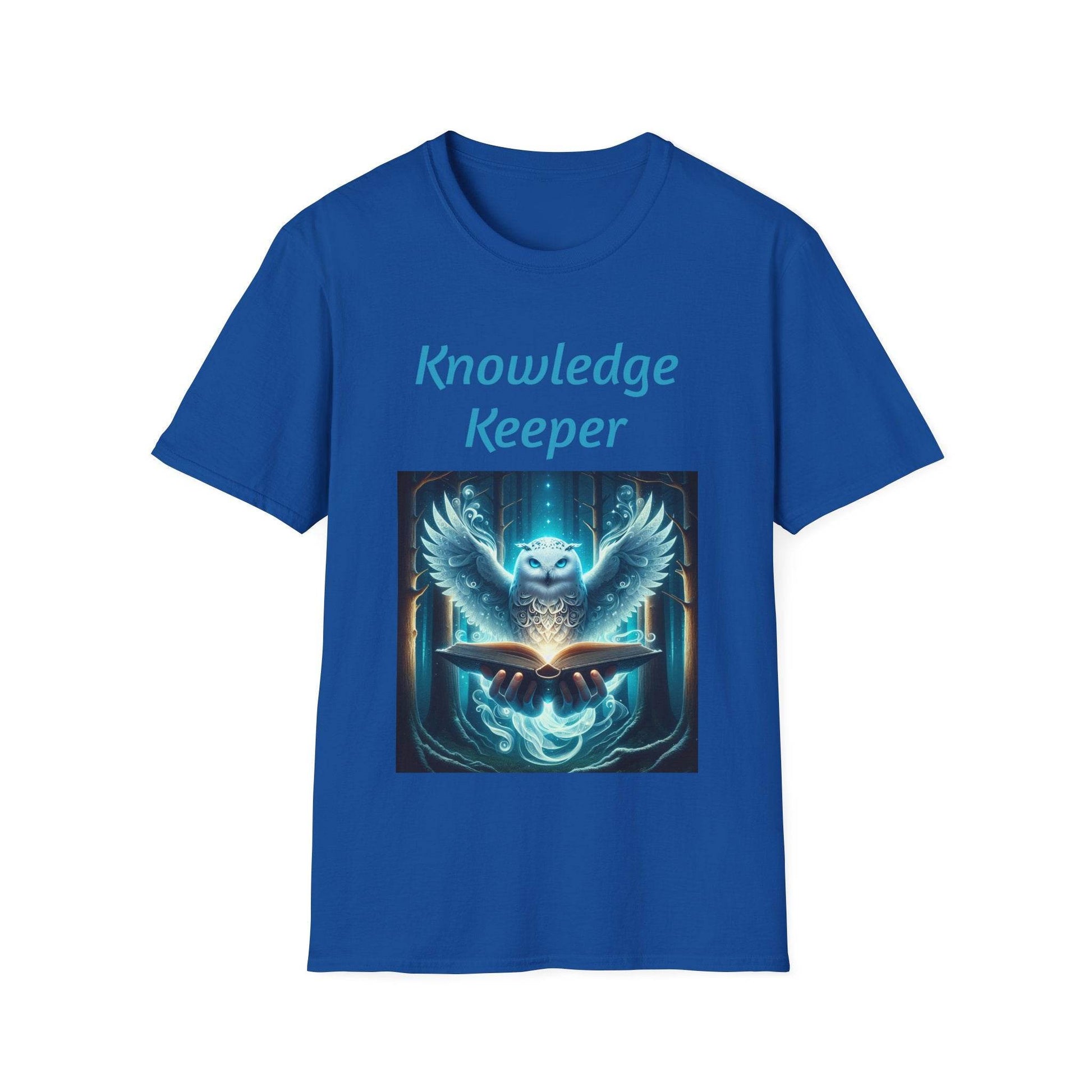 Knowledge Keeper Owl Unisex Softstyle T-Shirt - Inspirational Tee for Wisdom Seekers - Proud Reader - The Dreamer's Bookshop.