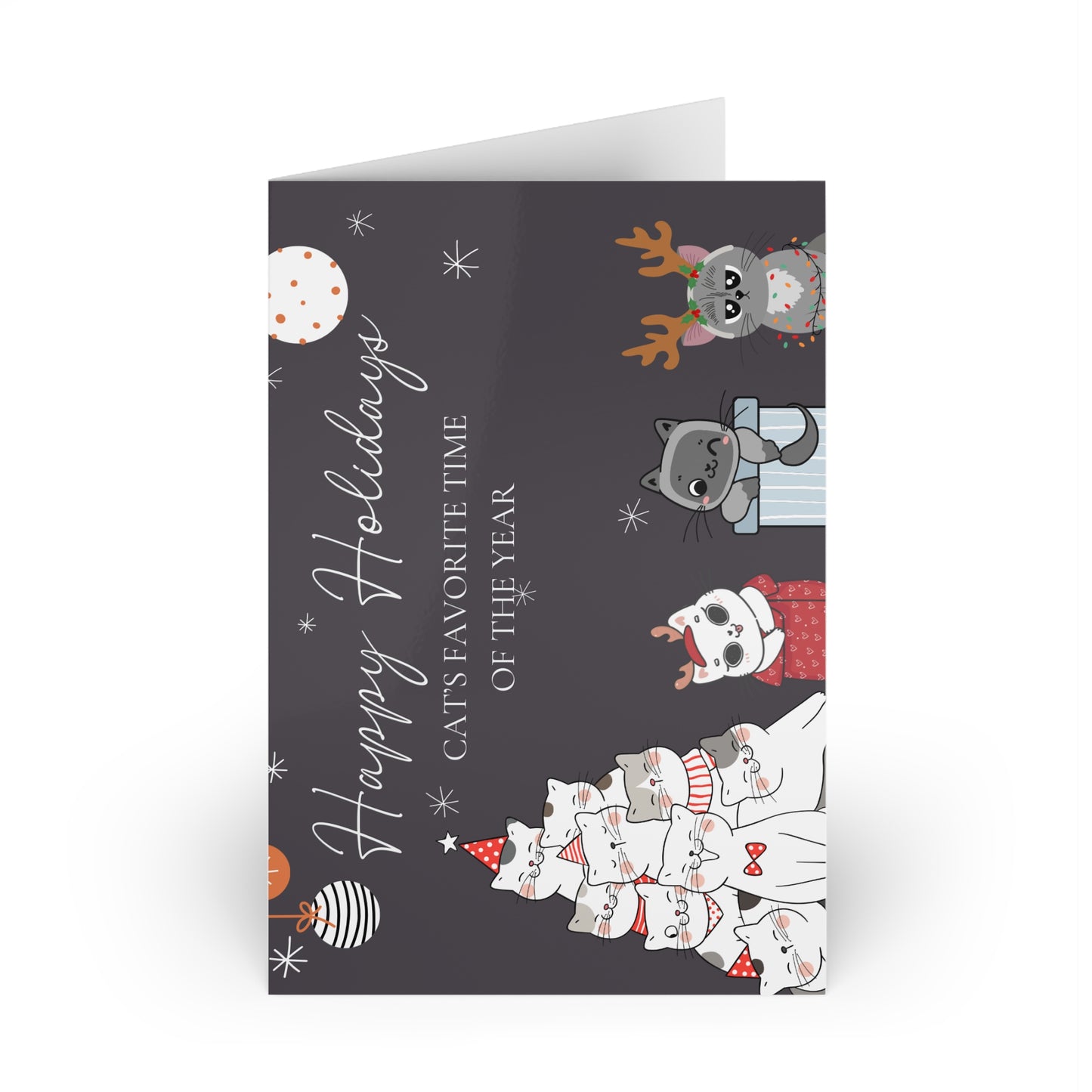 The Dreamer's Bookshop "Cat's Grey XMas" Cute Christmas Cards