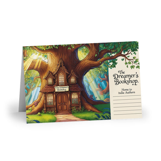 The Dreamer's Bookshop "Tree and Books" Art Print Card - The Dreamer's Bookshop.