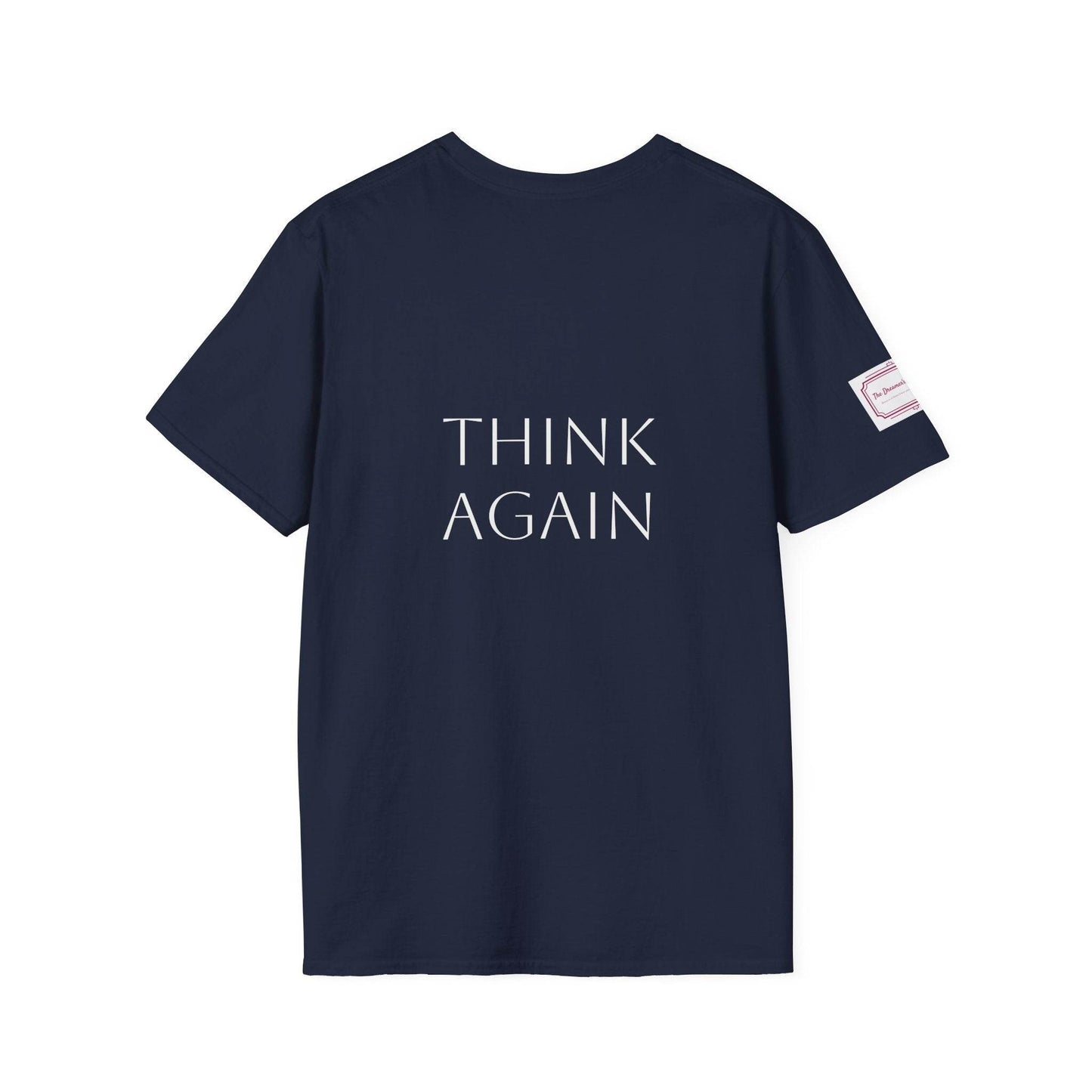 Inspirational Unisex Softstyle T-Shirt - 'Think Again' Motivational Design - The Dreamer's Bookshop.