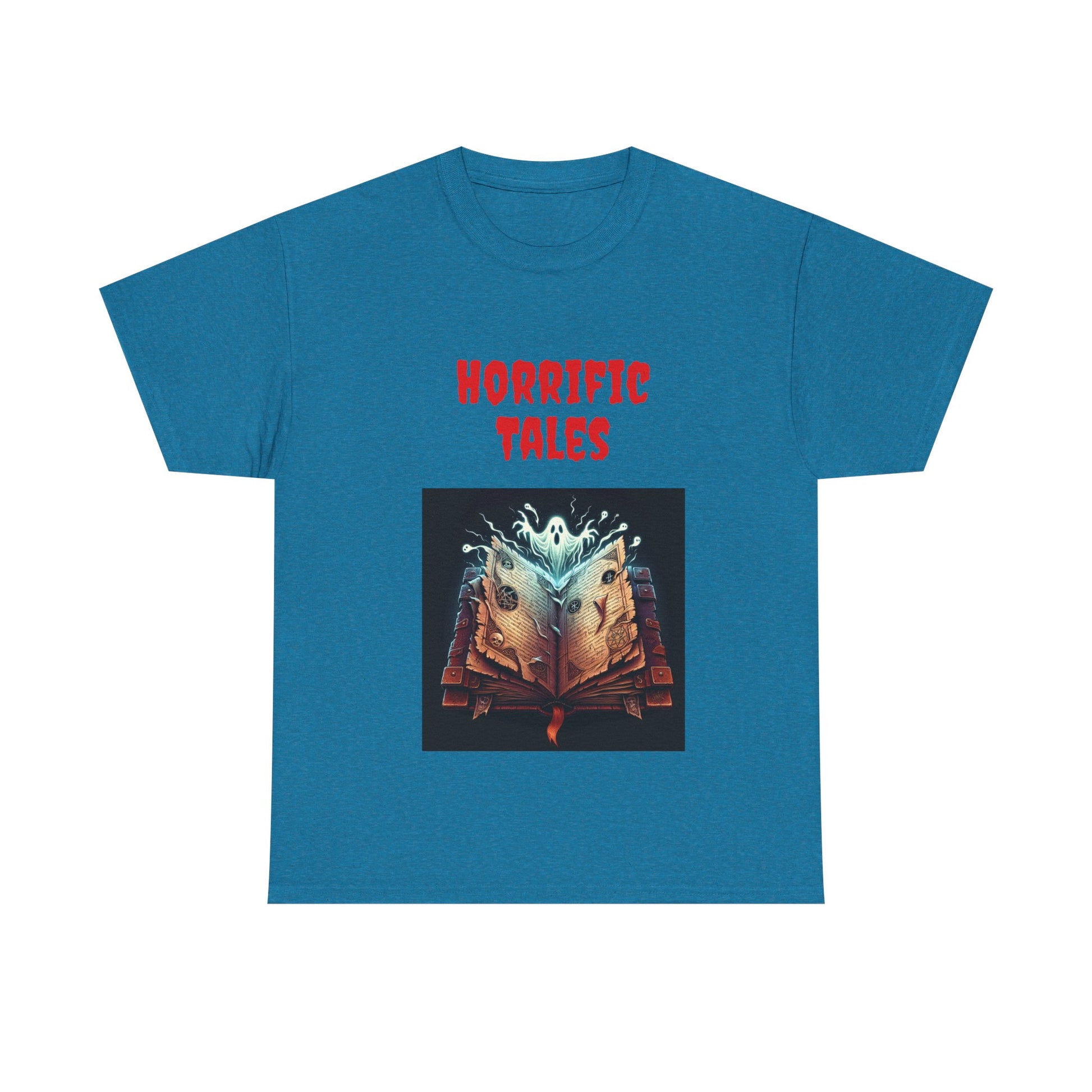 Book Lover's Unisex Heavy Cotton Tee - "Horrific Tales" - The Dreamer's Bookshop.
