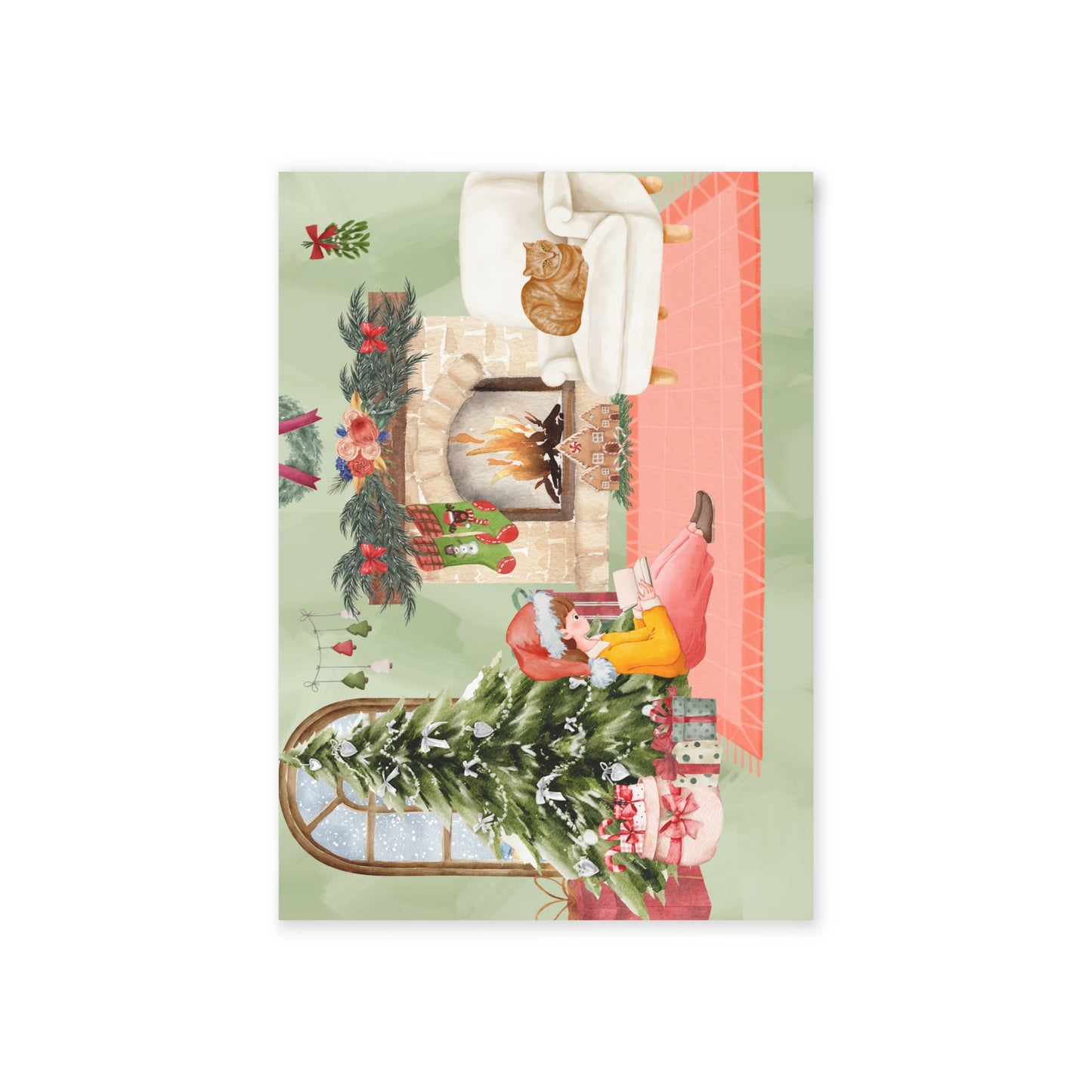 The Dreamer's Bookshop "Reading Girl" Christmas Card