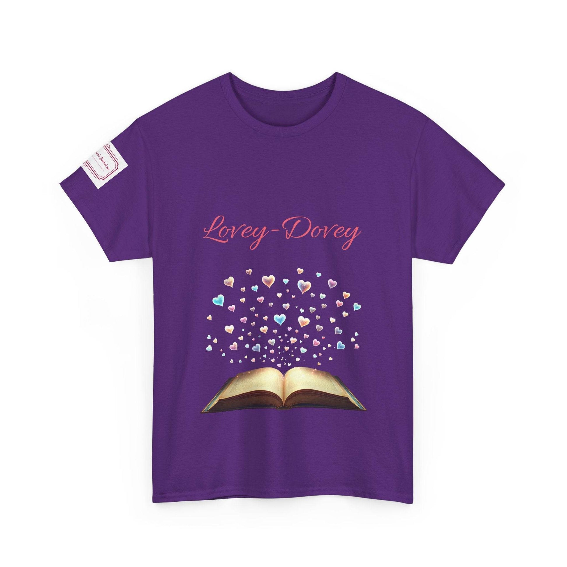 Lovey-Dovey - Unisex Heavy Cotton Tee - Sweet Romance - The Dreamer's Bookshop.