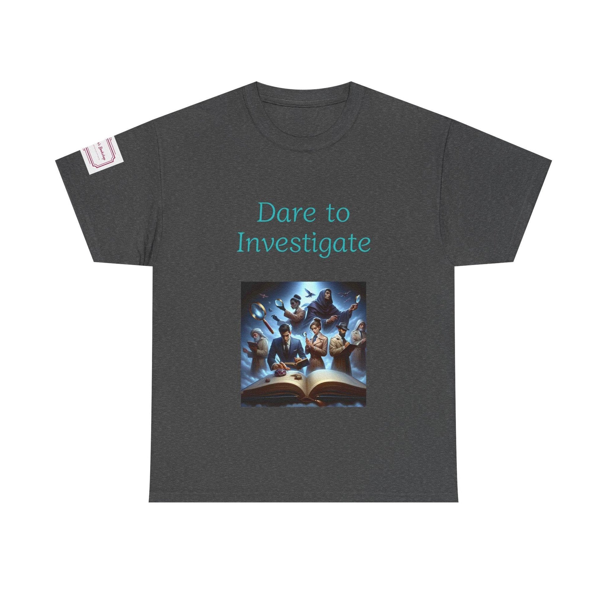 Investigate - Unisex Heavy Cotton Tee - Crime/Mystery Books - The Dreamer's Bookshop.