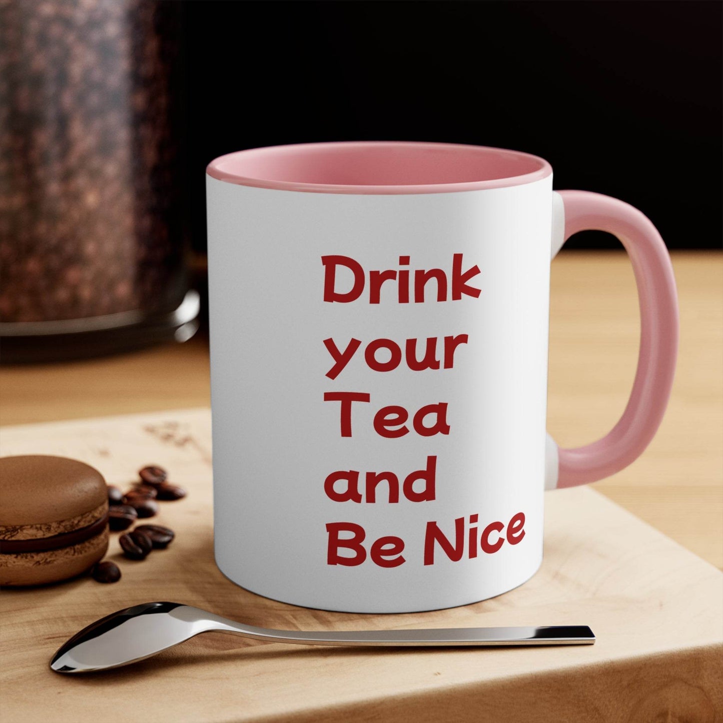 Funny Cat Love Accent Mug - 11oz Drink your Tea Cup - The Dreamer's Bookshop.
