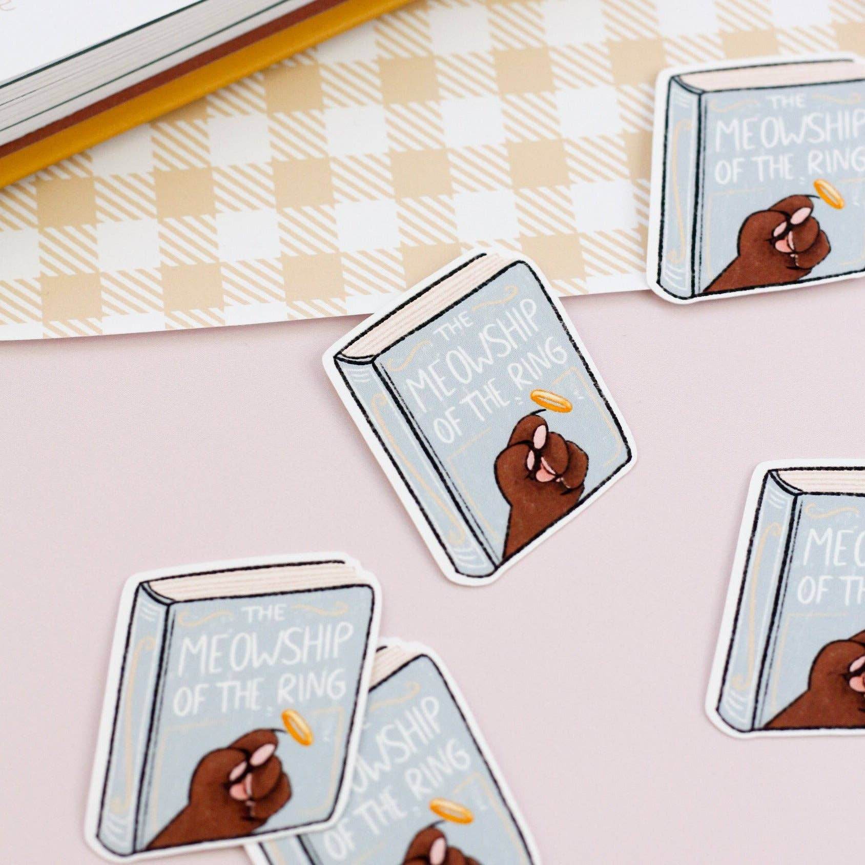 My Sweet Paper Card - Het miauwen van de ring - Kattenboeksticker - The Dreamer's Bookshop.