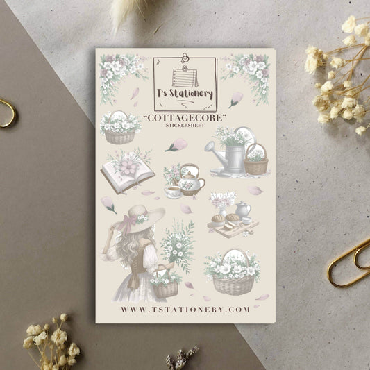 T's Stationery - Stickervel „Cottagecore” - The Dreamer's Bookshop.