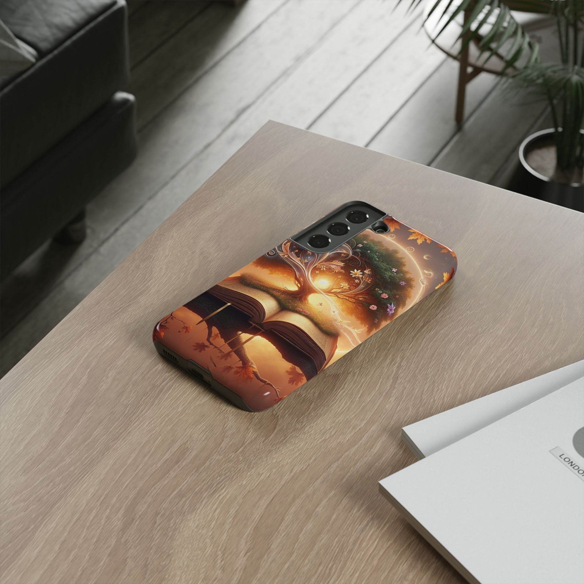 Nature-Inspired iPhone & Samsung Phone Case with Tree of Life Design - The Dreamer's Bookshop.