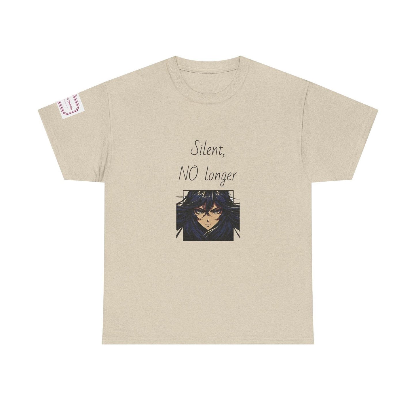 Silent, NO longer - Inspirational Unisex Heavy Cotton Tee - The Dreamer's Bookshop.