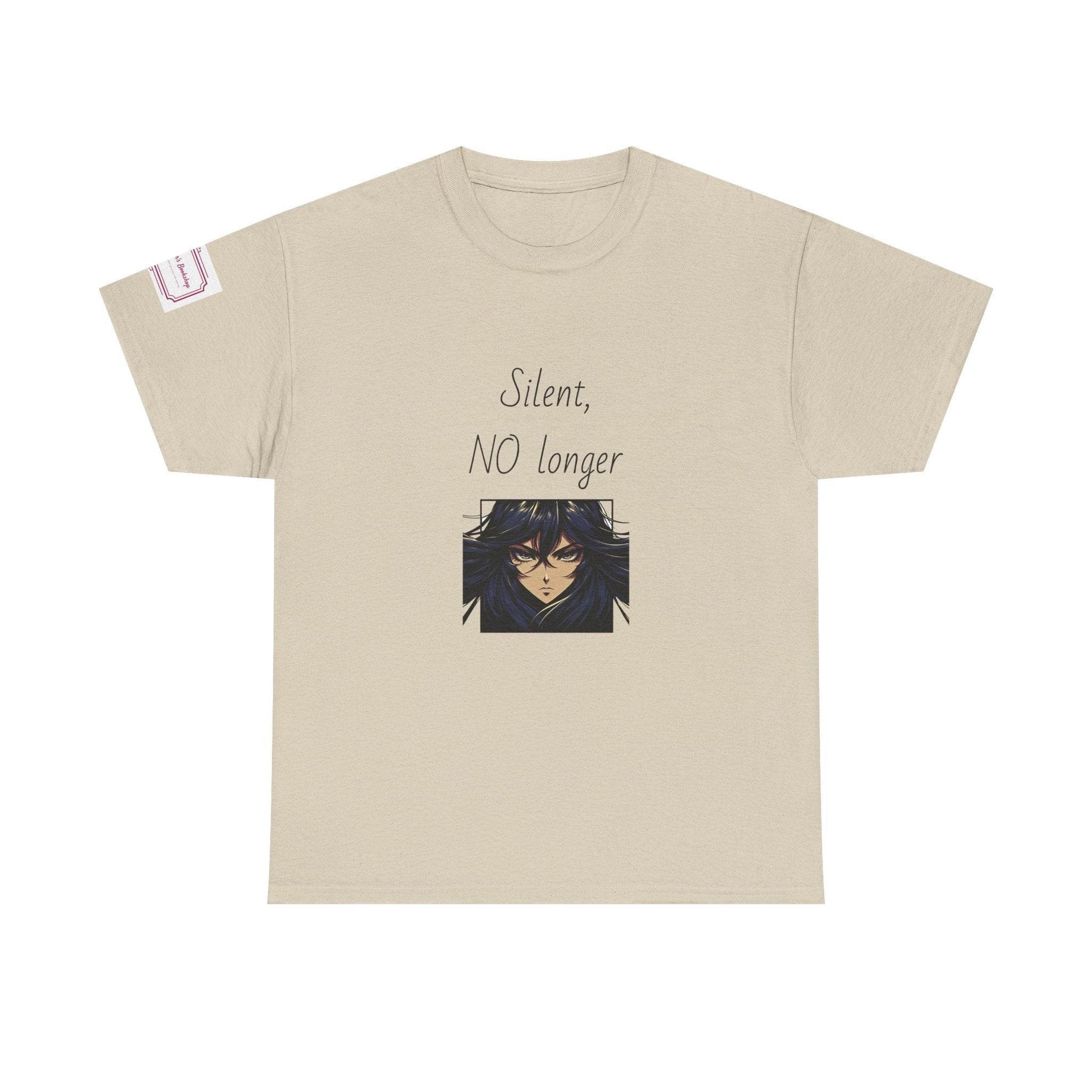 Silent, NO longer - Inspirational Unisex Heavy Cotton Tee - The Dreamer's Bookshop.