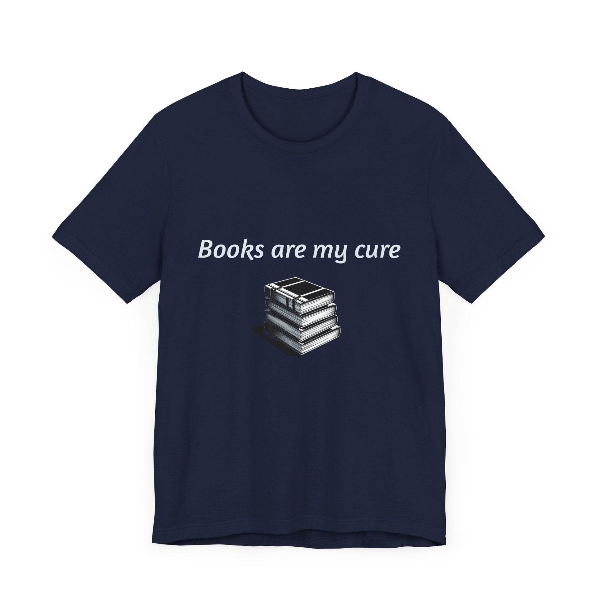 Inspirational Unisex Short Sleeve Tee - Books are my cure - The Dreamer's Bookshop.