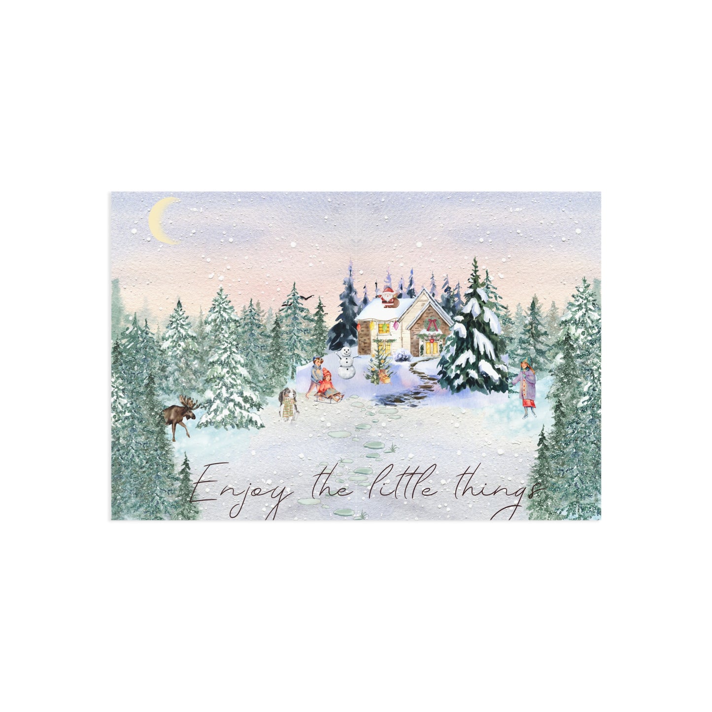 The Dreamer's Bookshop "Winter Cottage" Enjoy the Little Things Card
