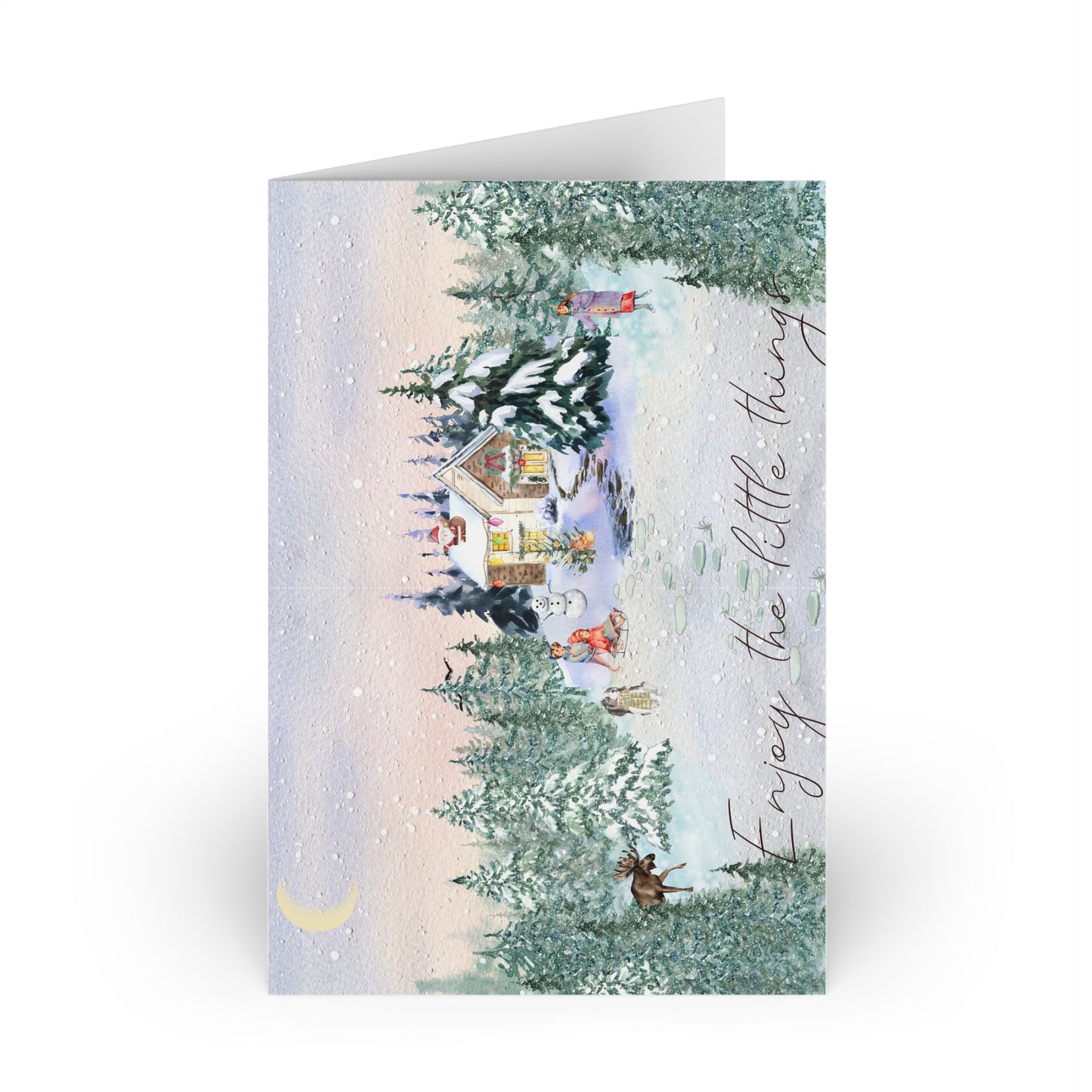 The Dreamer's Bookshop "Winter Cottage" Enjoy the Little Things Card