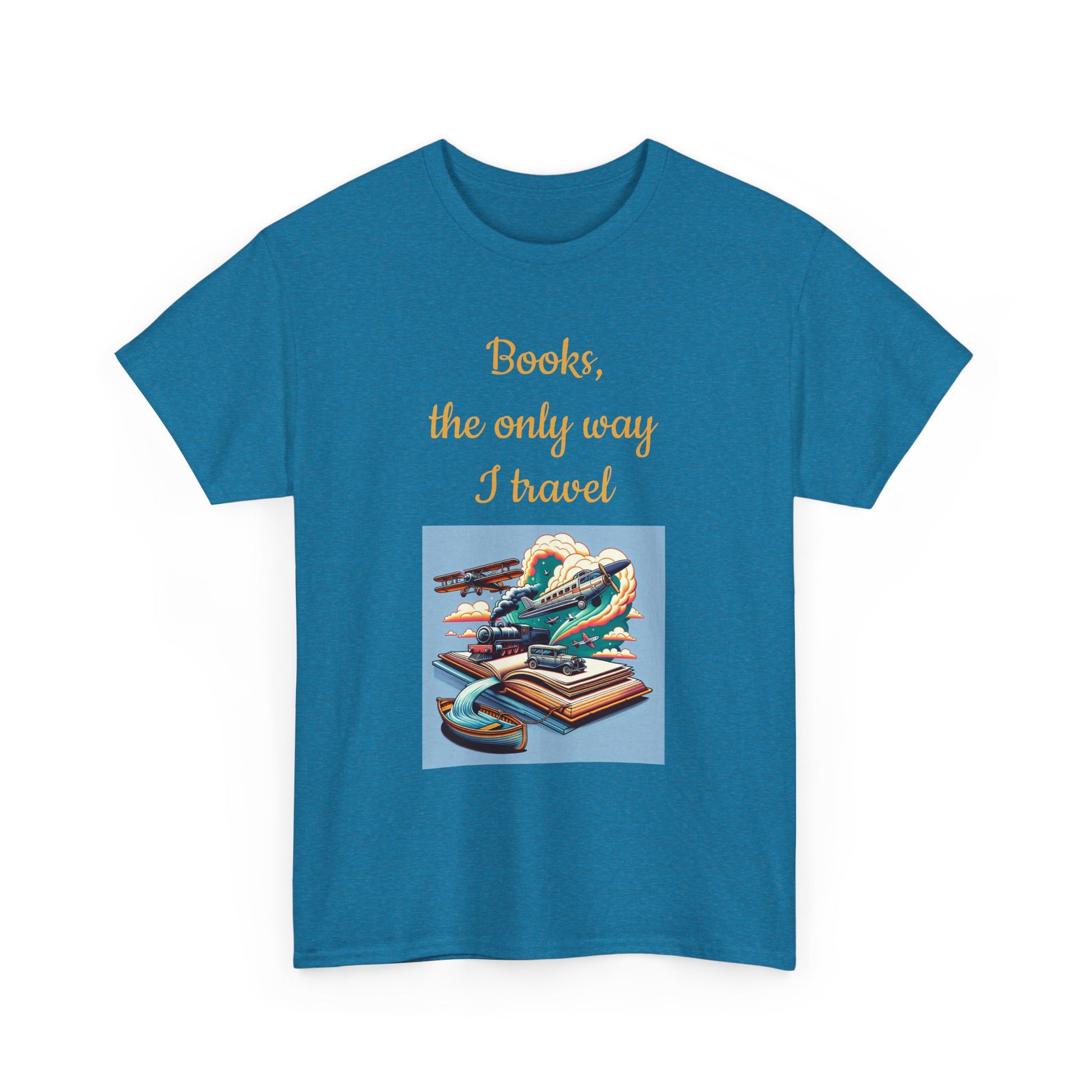 Book Lover's Unisex Heavy Cotton Tee - "Travel" - The Dreamer's Bookshop.