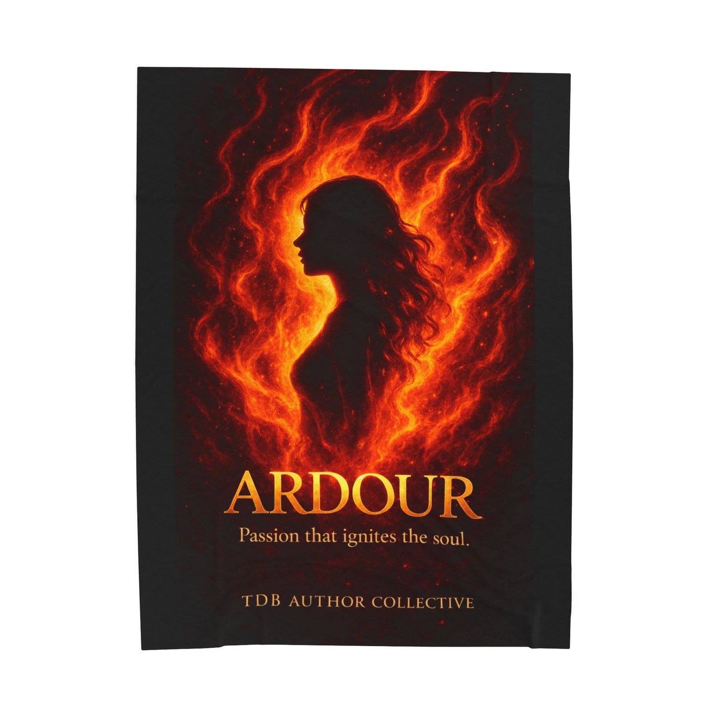 Cozy Velveteen Plush Blanket - "Ardour"- For Book Lovers and Cozy Nights