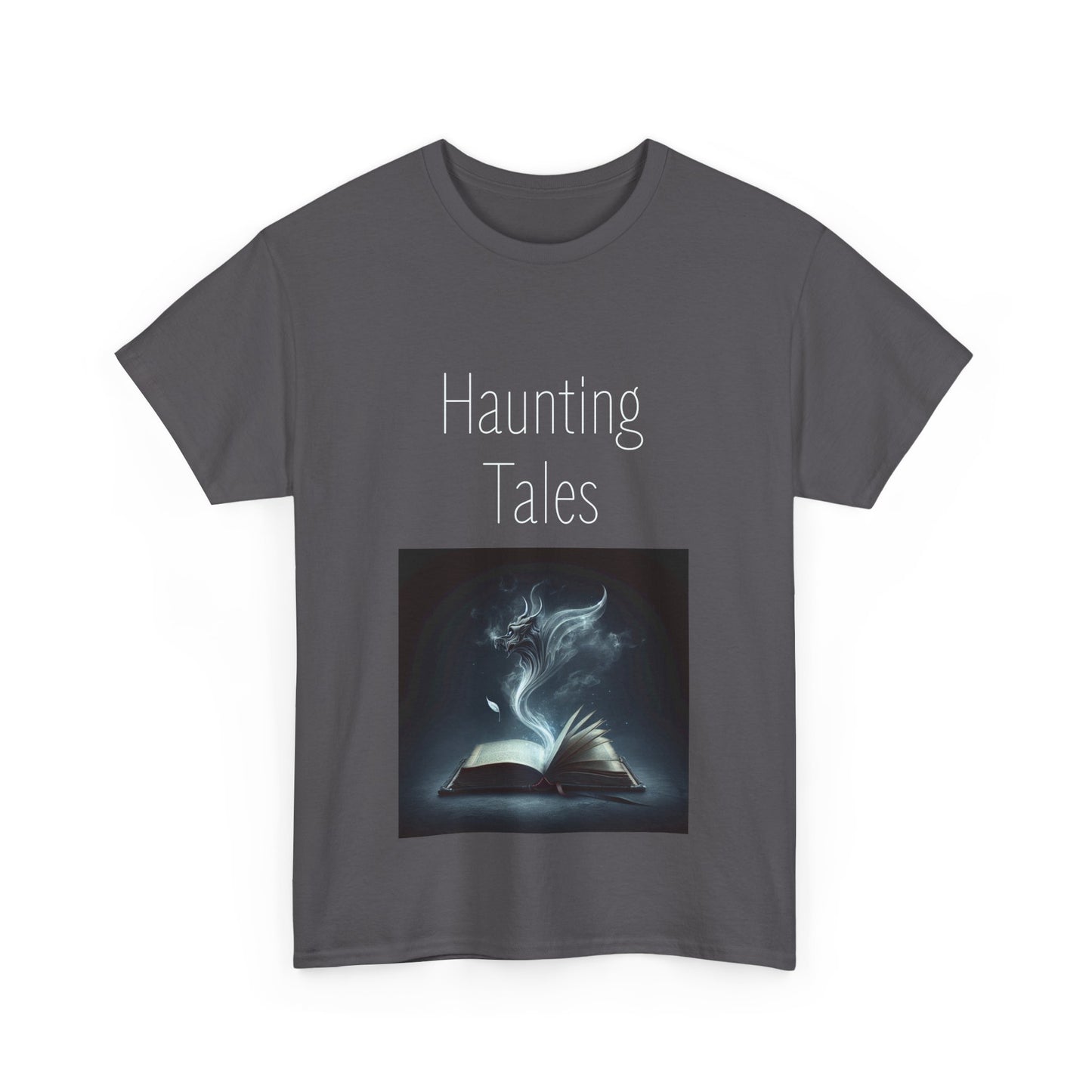 Book Lover's Unisex Heavy Cotton Tee - "Haunting Tales" - The Dreamer's Bookshop.