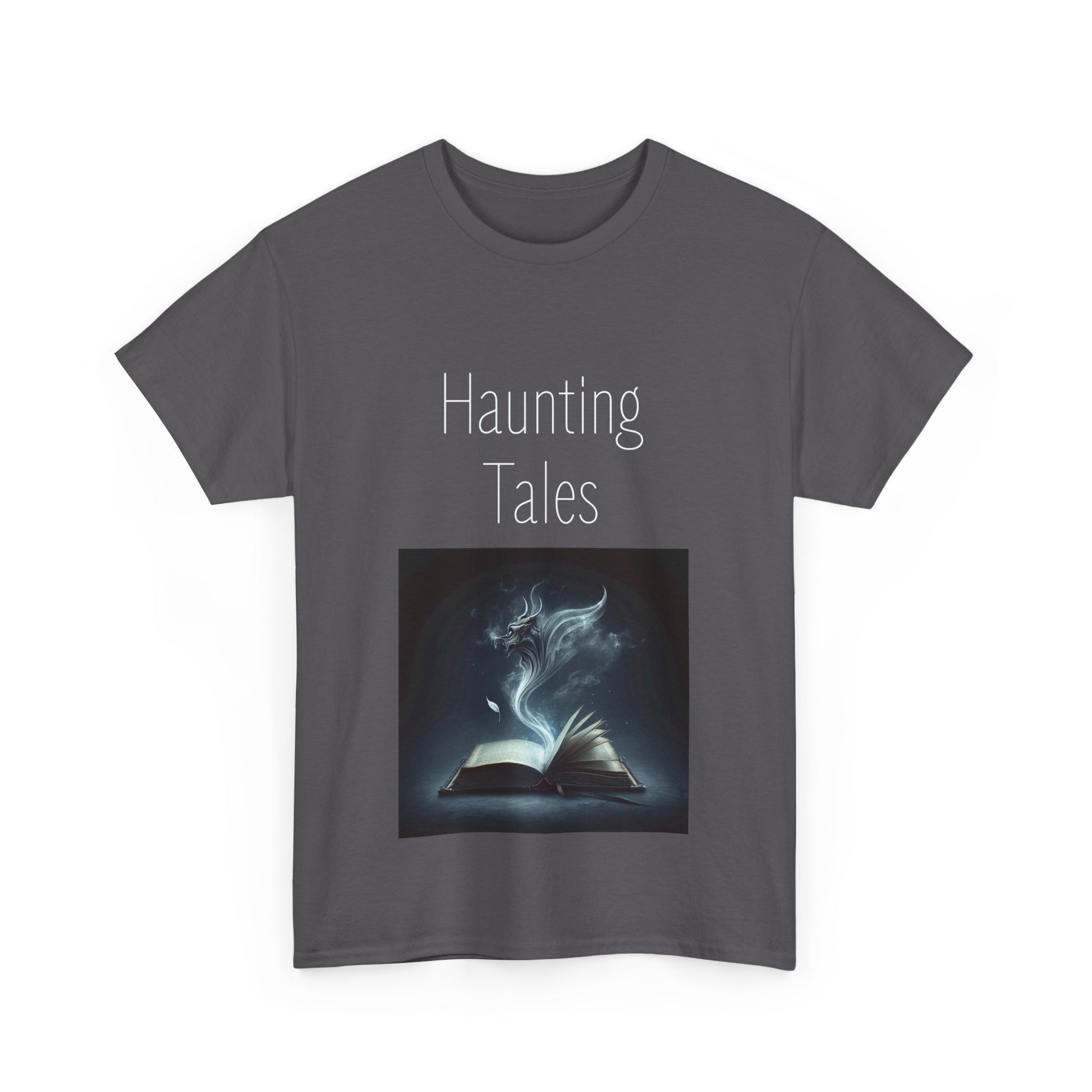 Book Lover's Unisex Heavy Cotton Tee - "Haunting Tales" - The Dreamer's Bookshop.