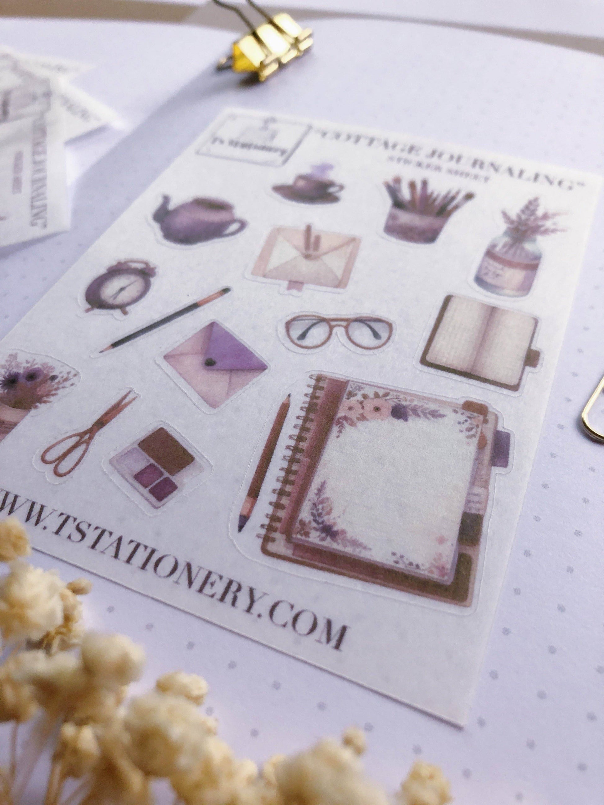 T's Stationery - Washi-stickervel „Cottage Journaling” - The Dreamer's Bookshop.