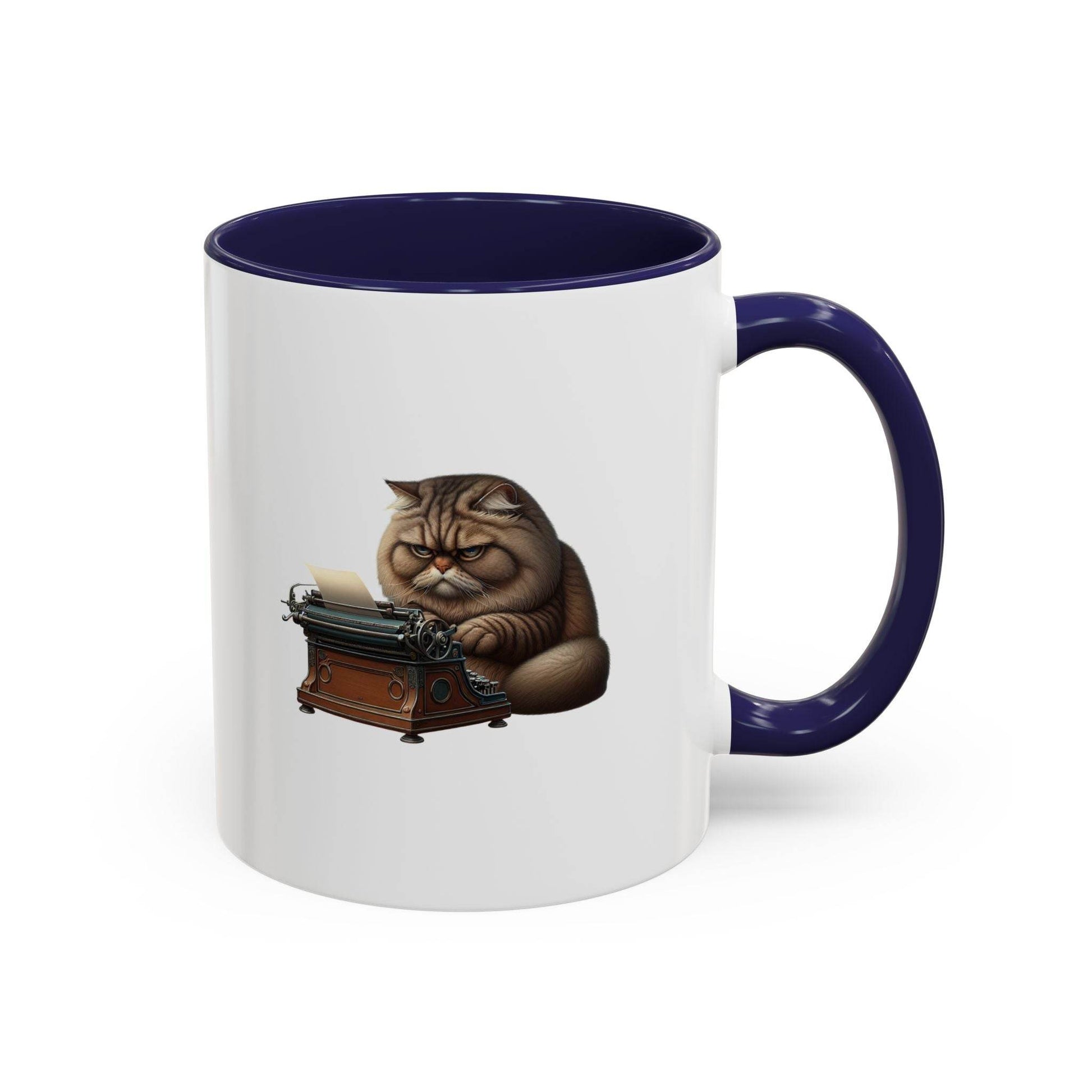 Grumpy Writer Cat Coffee Mug - Cute Gift for Book Lovers - The Dreamer's Bookshop.