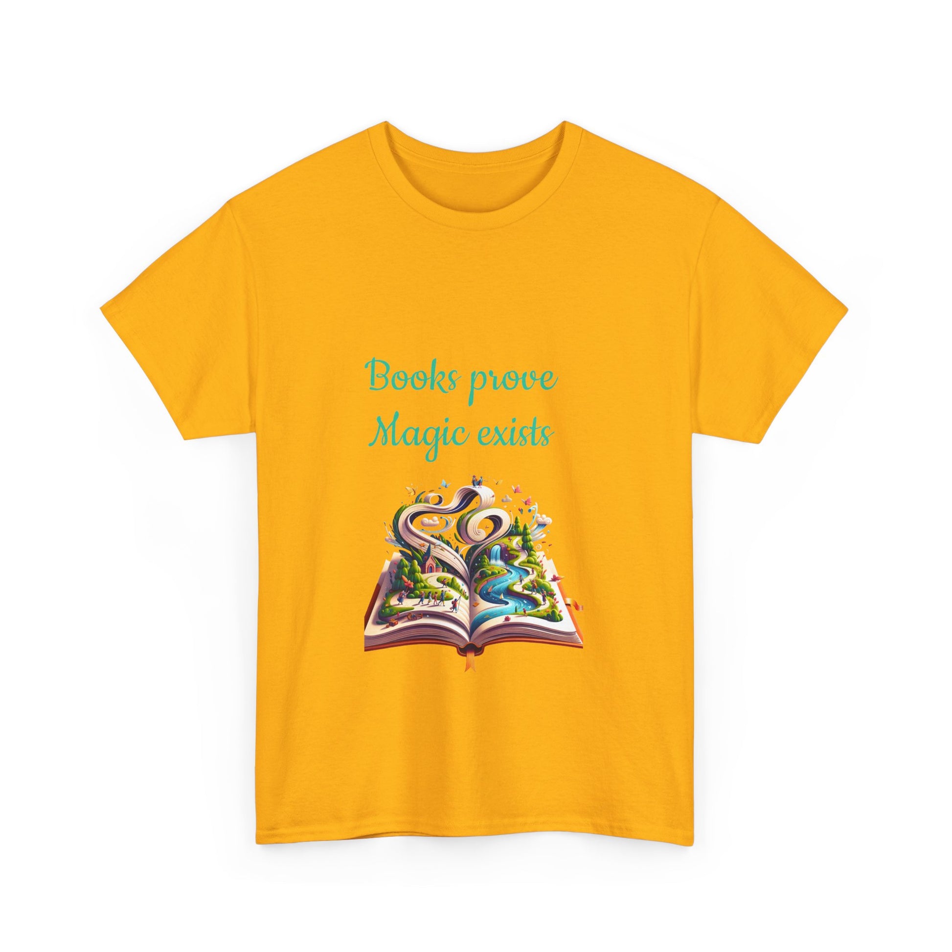 Book Lover's Unisex Heavy Cotton Tee - "Magic Exists" - The Dreamer's Bookshop.