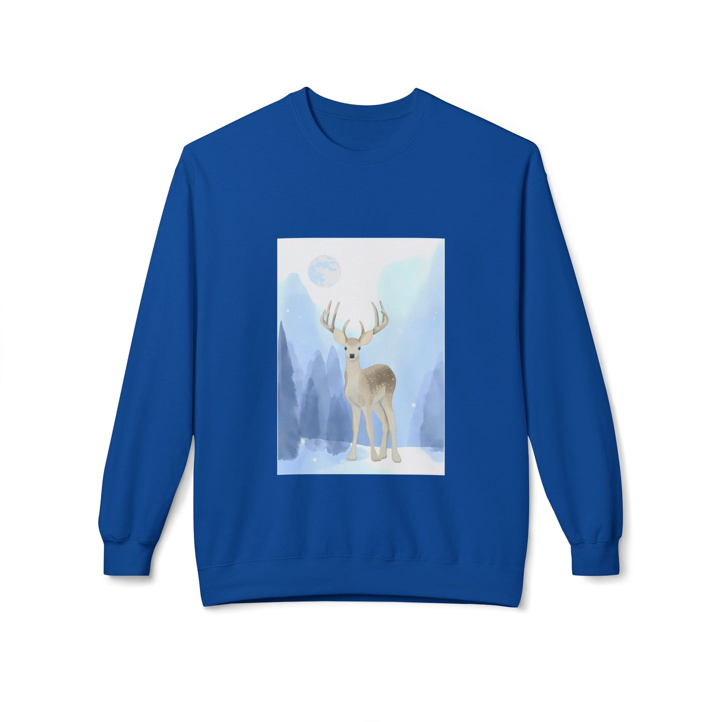 Winter Deer Fleece Crewneck Sweatshirt - Unisex Midweight
