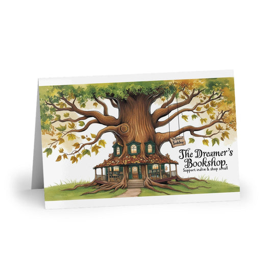 The Dreamer's Bookshop Colorful Tree and Books Card - The Dreamer's Bookshop.
