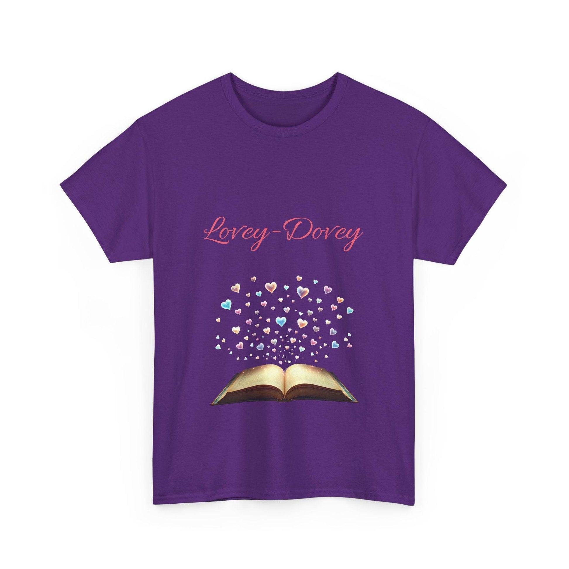 Lovey-Dovey - Unisex Heavy Cotton Tee - Sweet Romance - The Dreamer's Bookshop.