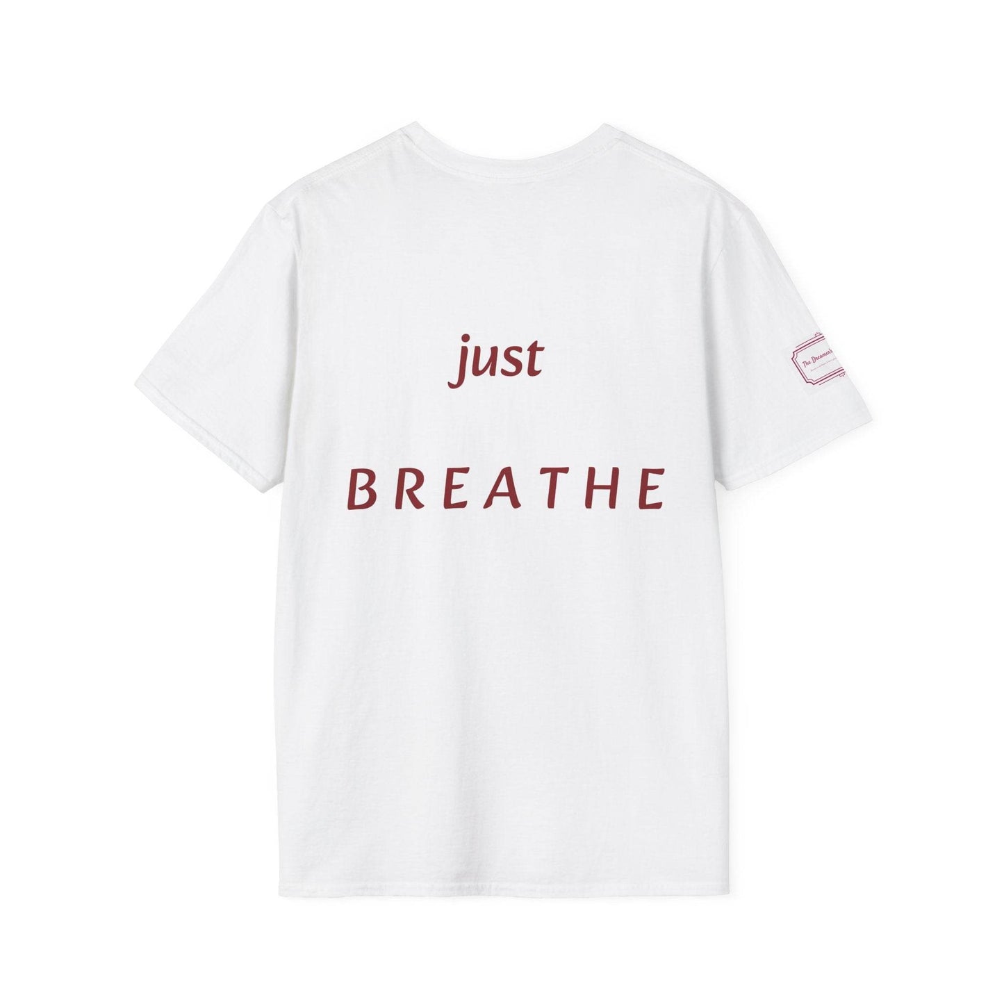 Inspirational Unisex Softstyle T-Shirt - 'Just Breathe' Motivational Design - The Dreamer's Bookshop.