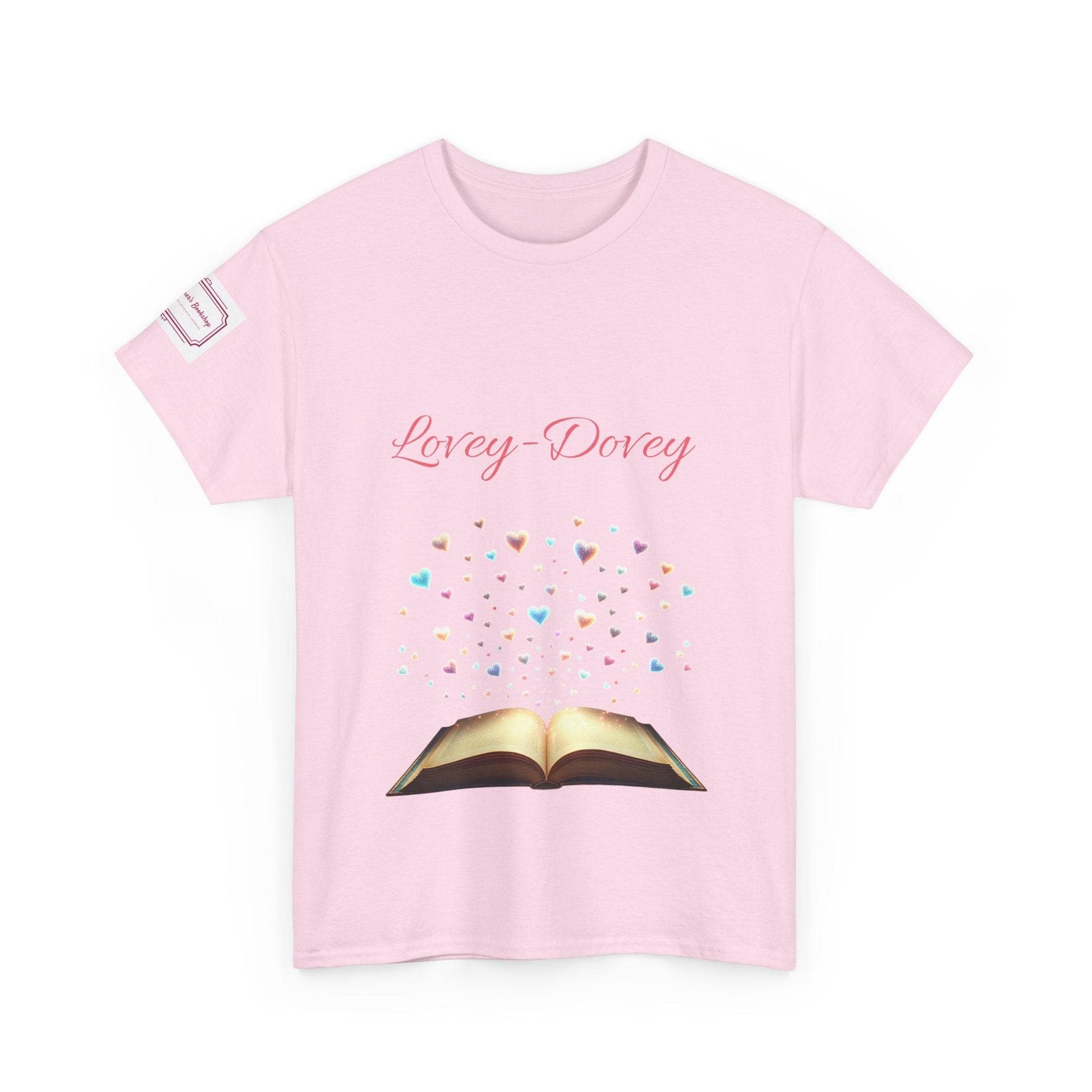 Lovey-Dovey - Unisex Heavy Cotton Tee - Sweet Romance - The Dreamer's Bookshop.