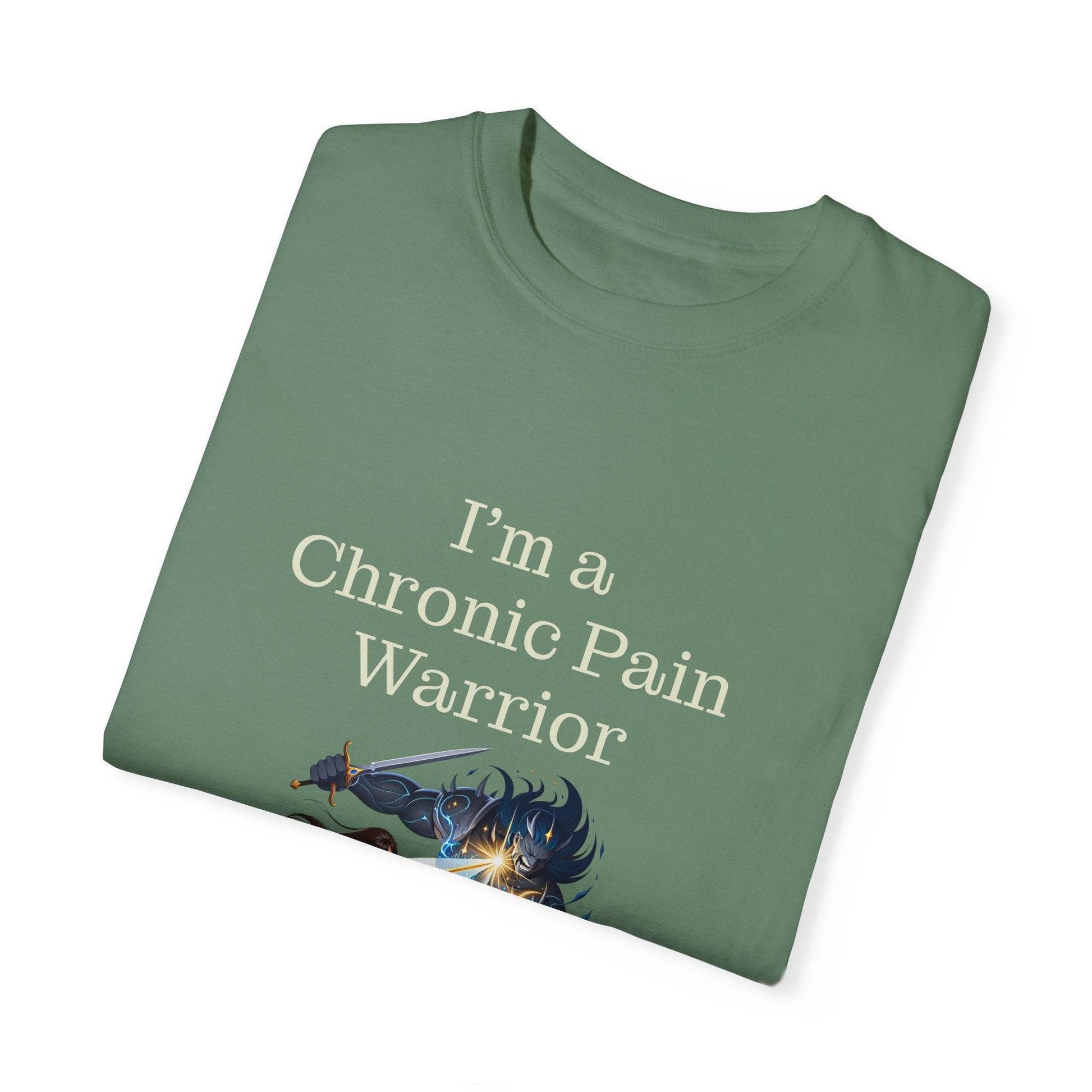 Chronic Pain Warrior Unisex Garment-Dyed T-shirt - Inspirational Motivational Tee - The Dreamer's Bookshop.