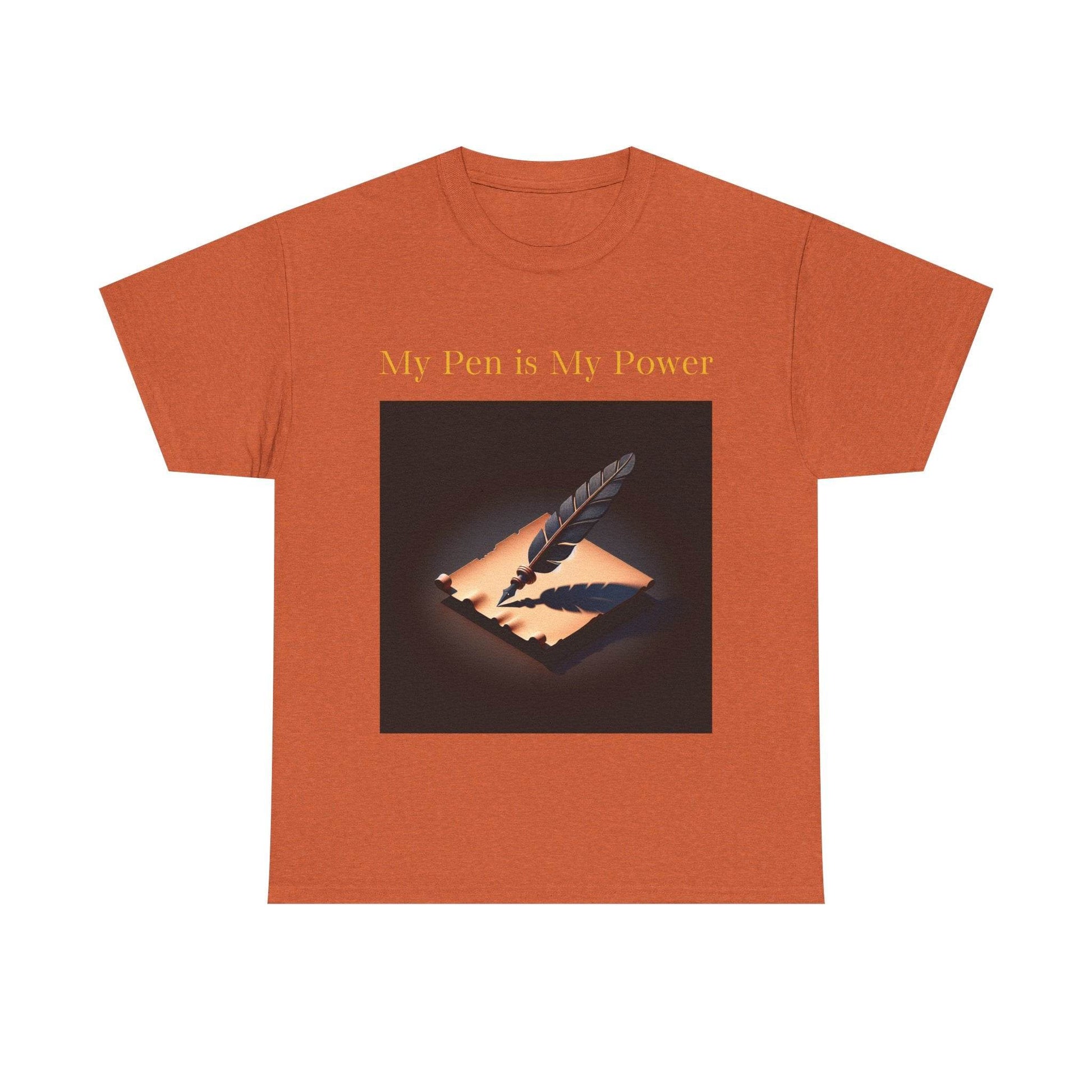 My Pen is My Power Unisex Heavy Cotton Tee - Creative Writer's Apparel - The Dreamer's Bookshop.