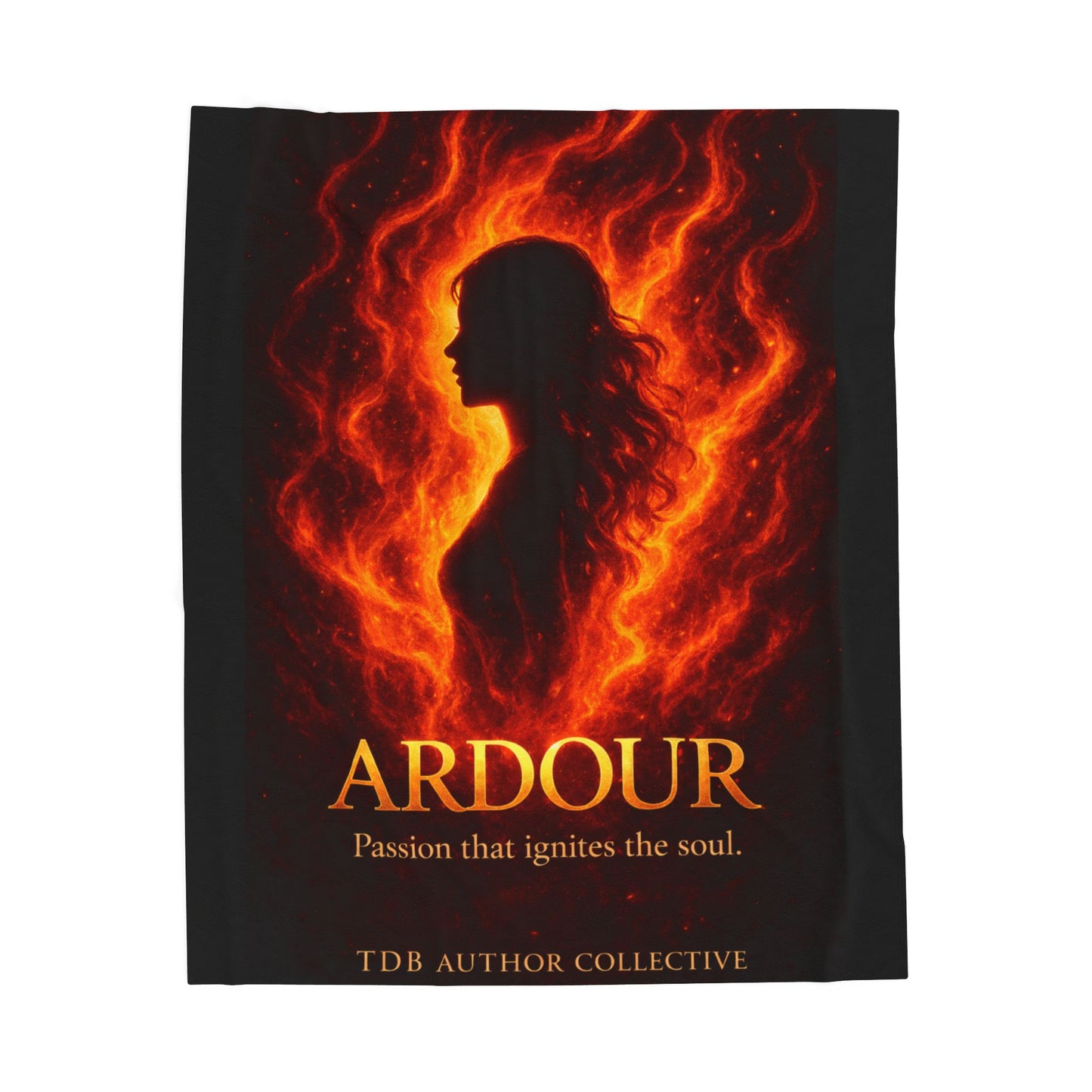 Cozy Velveteen Plush Blanket - "Ardour"- For Book Lovers and Cozy Nights