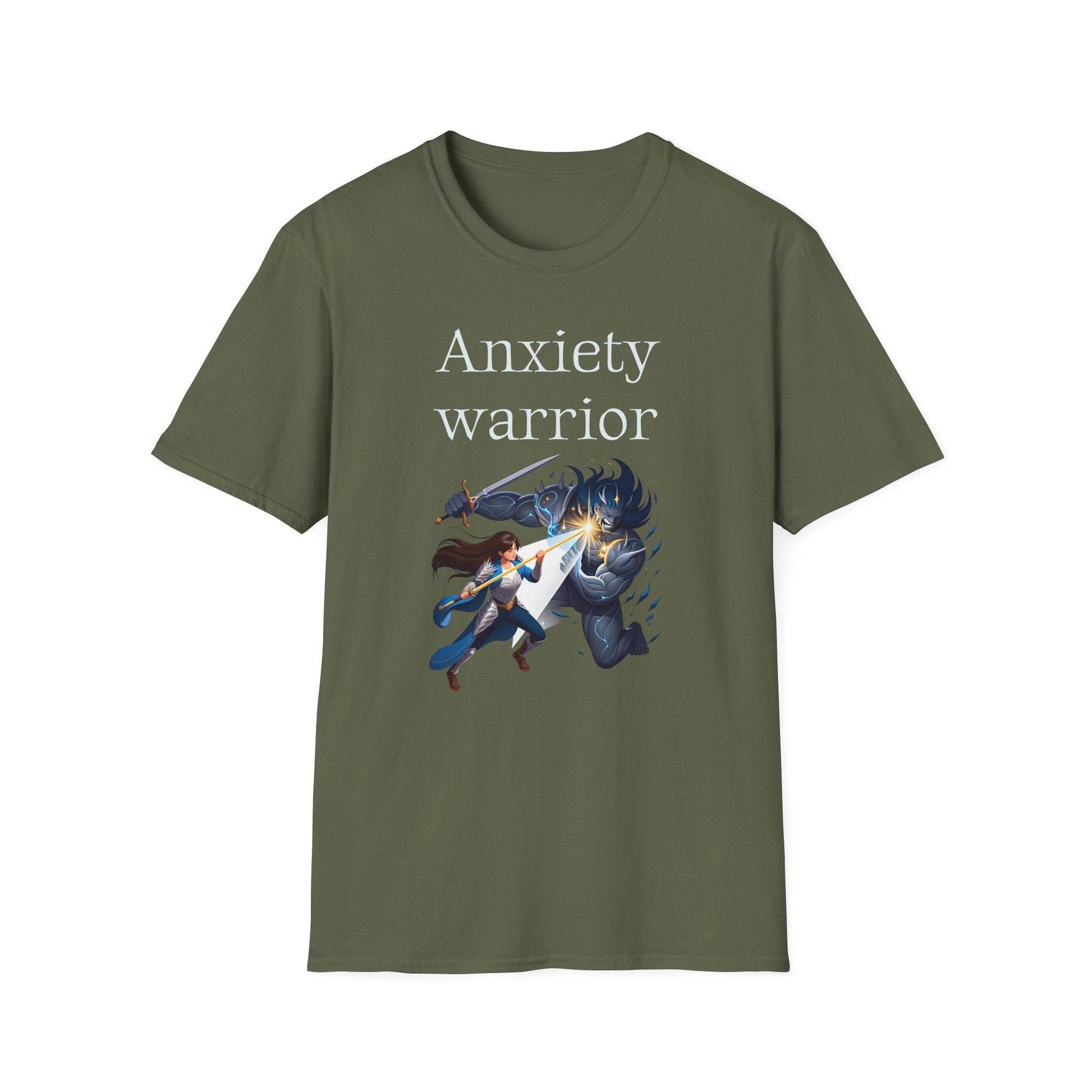 Anxiety Warrior Unisex Softstyle T-Shirt - What's Your Battle? - The Dreamer's Bookshop.