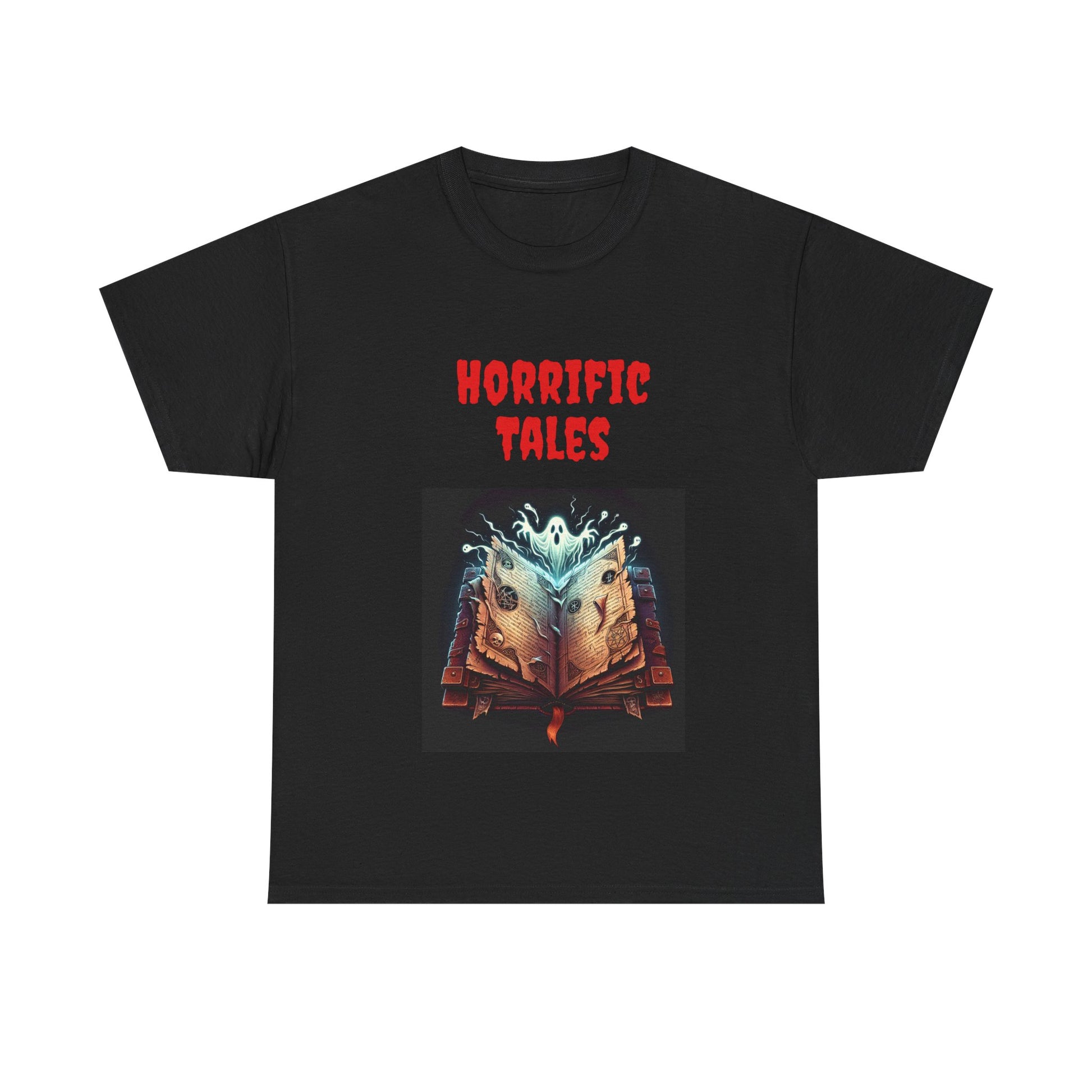 Book Lover's Unisex Heavy Cotton Tee - "Horrific Tales" - The Dreamer's Bookshop.
