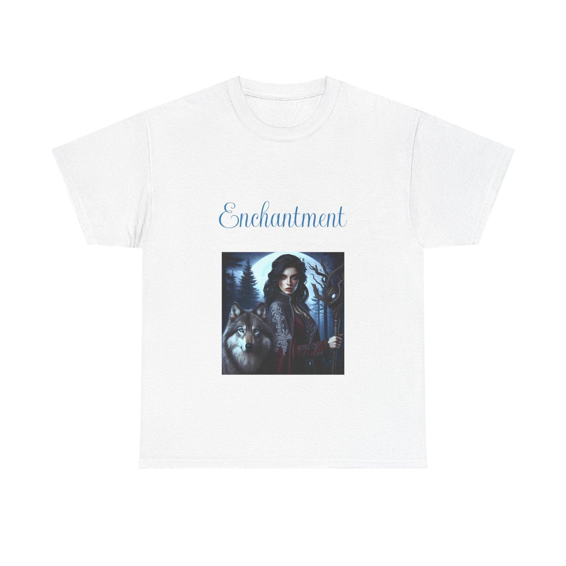 Enchanting Wolf Witch Unisex Heavy Cotton Tee - The Dreamer's Bookshop.