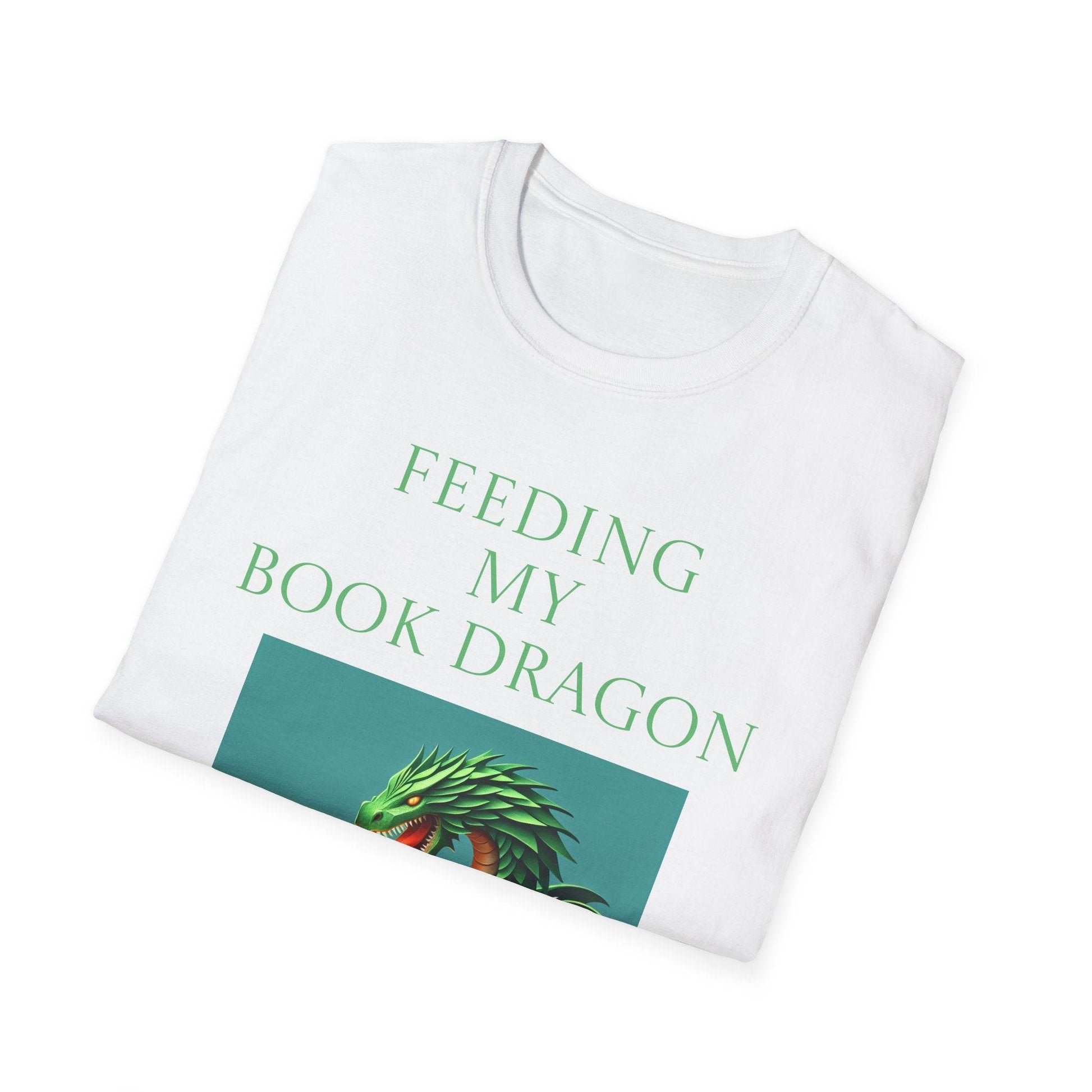 Unisex Softstyle T-Shirt - 'Book Dragon' - The Dreamer's Bookshop.