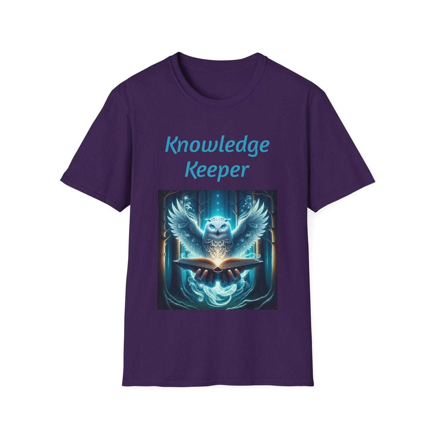 Knowledge Keeper Graphic T-Shirt - Unisex Softstyle Tee, Owl Design - Proud Reader - The Dreamer's Bookshop.