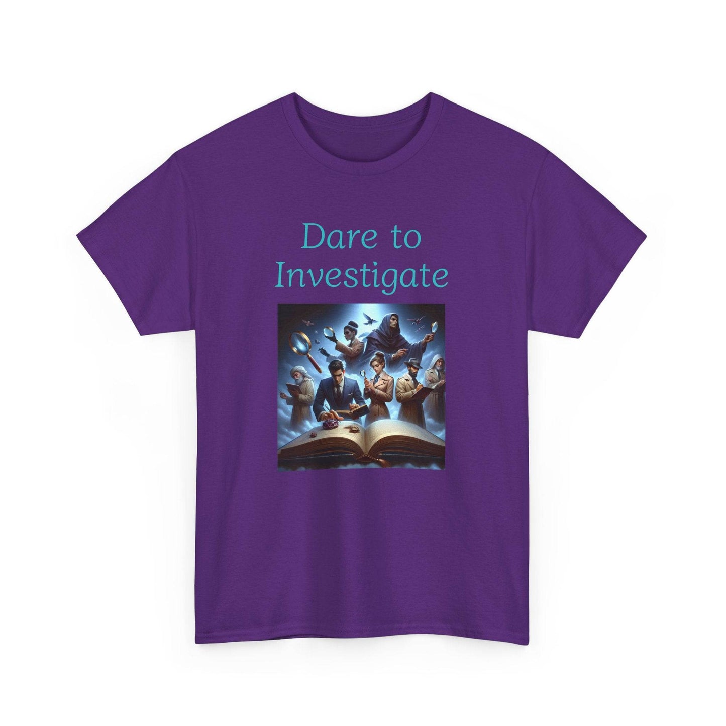 Investigate - Graphic Tee - Unisex Heavy Cotton T-Shirt Crime/Mystery Books - The Dreamer's Bookshop.