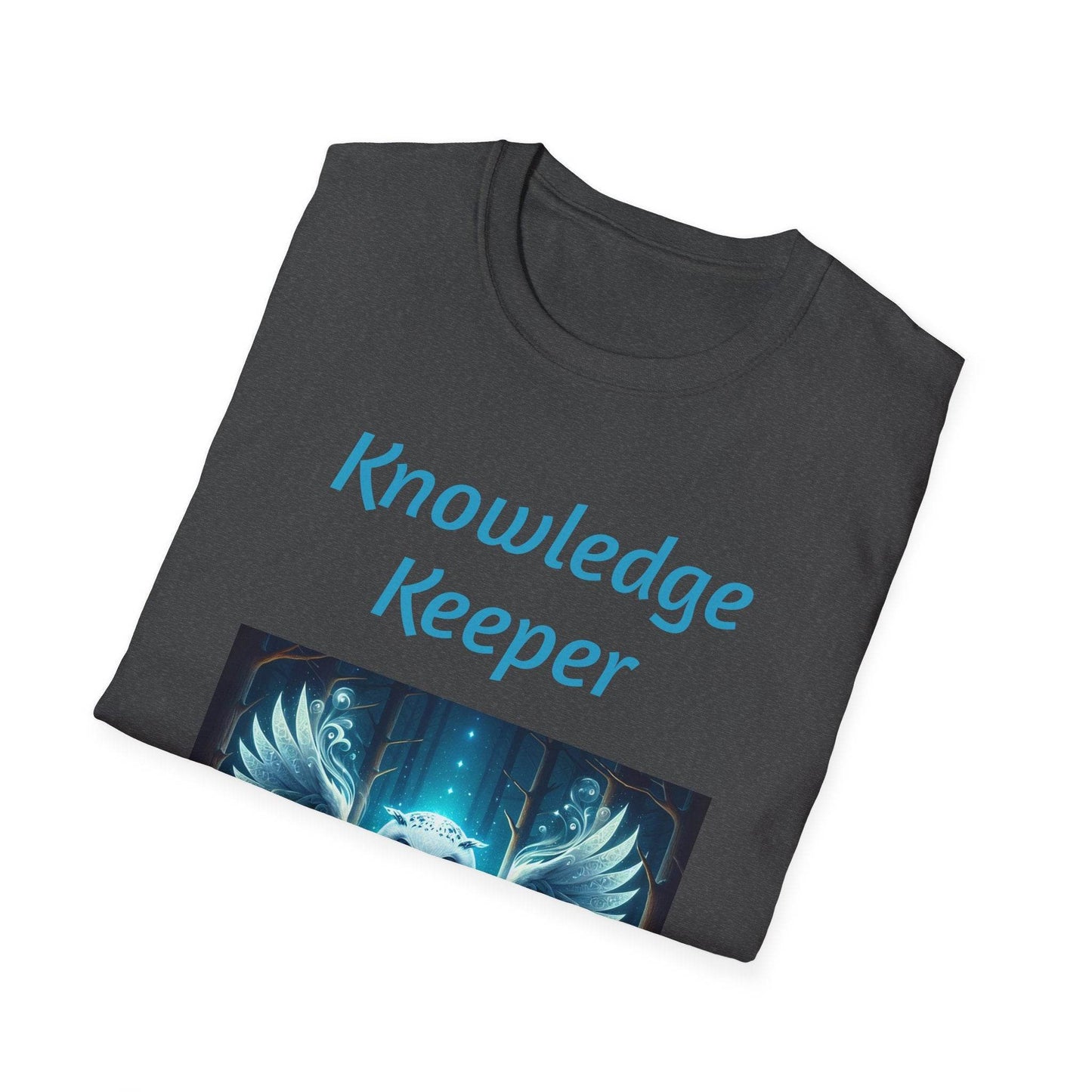 Knowledge Keeper Graphic T-Shirt - Unisex Softstyle Tee, Owl Design - Proud Reader - The Dreamer's Bookshop.