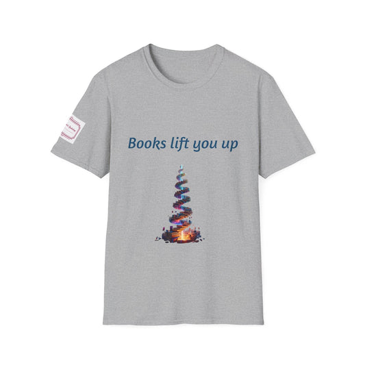 Inspirational Unisex Softstyle T-Shirt - Books Lift You Up - The Dreamer's Bookshop.