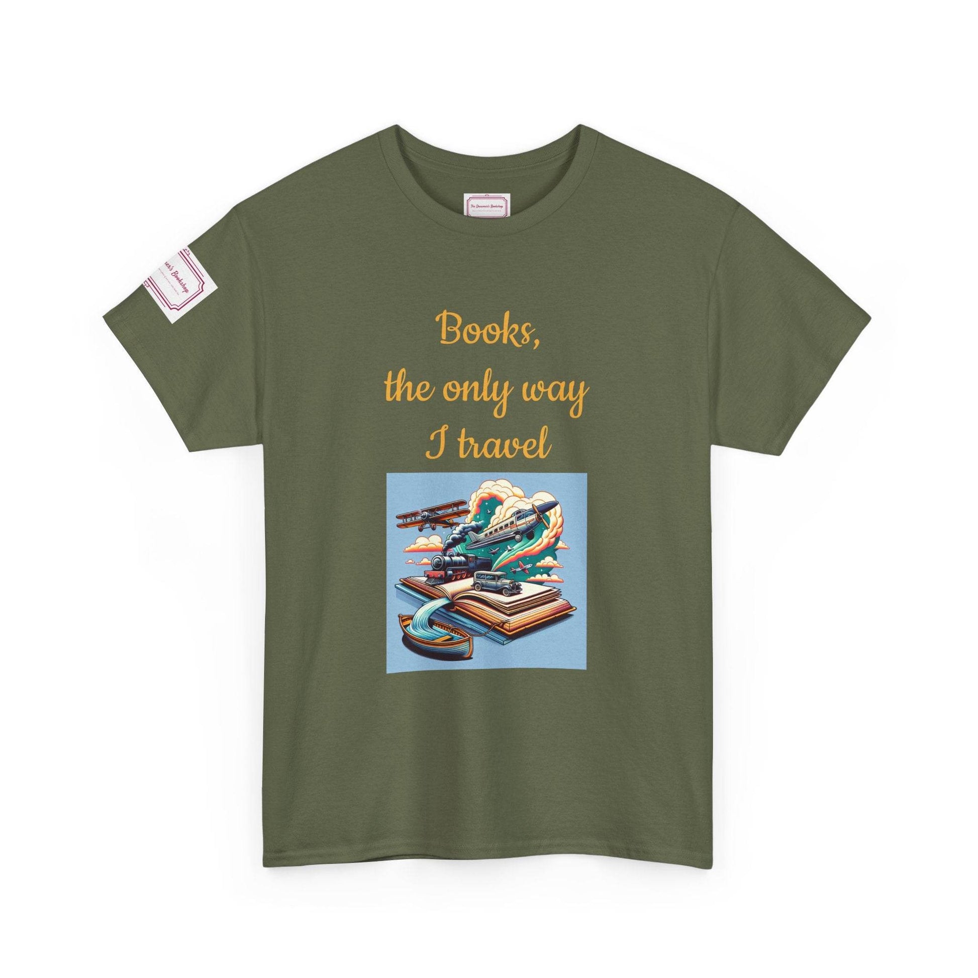 Travel - Unisex Heavy Cotton Tee - Perfect for Book Lovers - The Dreamer's Bookshop.