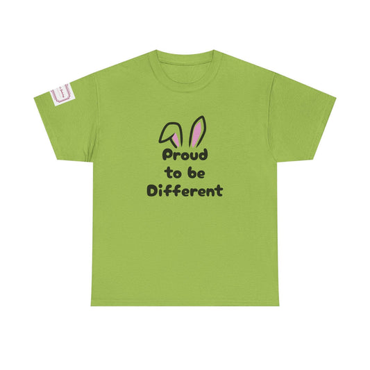 Proud to be Different Unisex Heavy Cotton Tee - Fun & Inclusive Graphic T-Shirt - The Dreamer's Bookshop.
