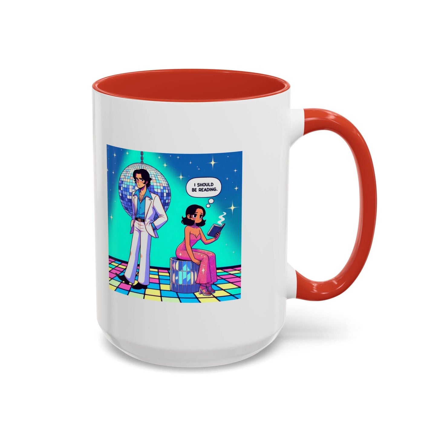 Party Vibe Accent Coffee Mug - Fun Reading Motivation Design - The Dreamer's Bookshop.
