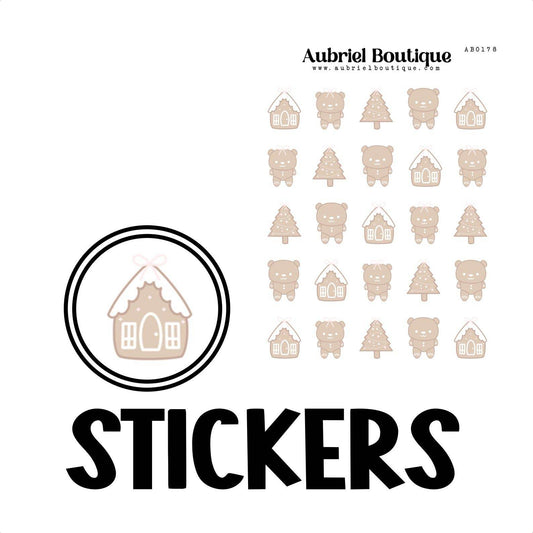 AubrielBoutique - KERST, plannerstickers — AB0178 - The Dreamer's Bookshop.