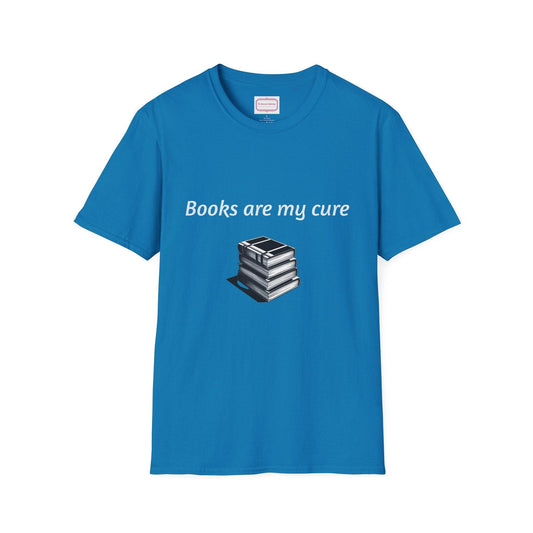 Inspirational Unisex Softstyle T-Shirt - Books are my cure - The Dreamer's Bookshop.