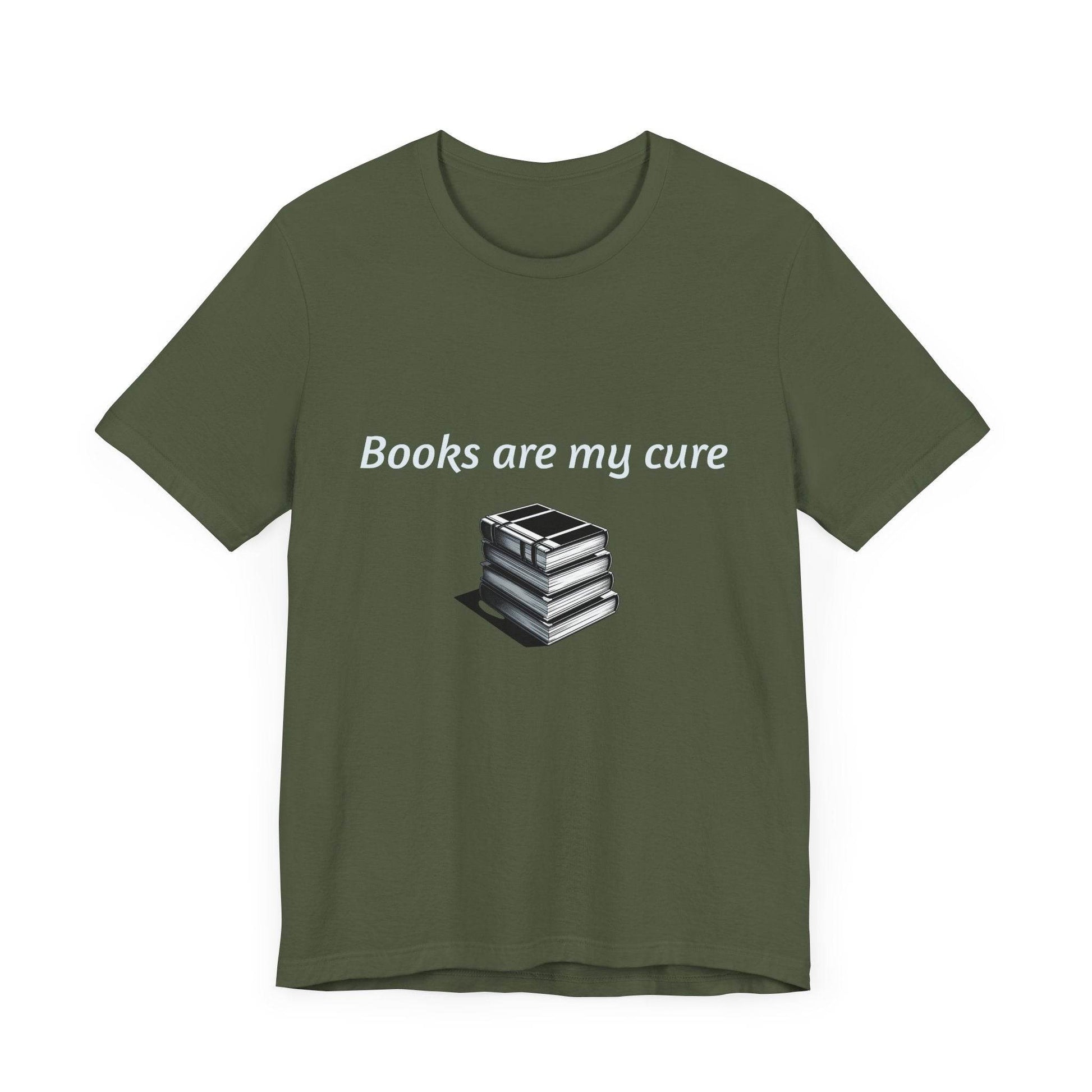 Inspirational Unisex Short Sleeve Tee - Books are my cure - The Dreamer's Bookshop.
