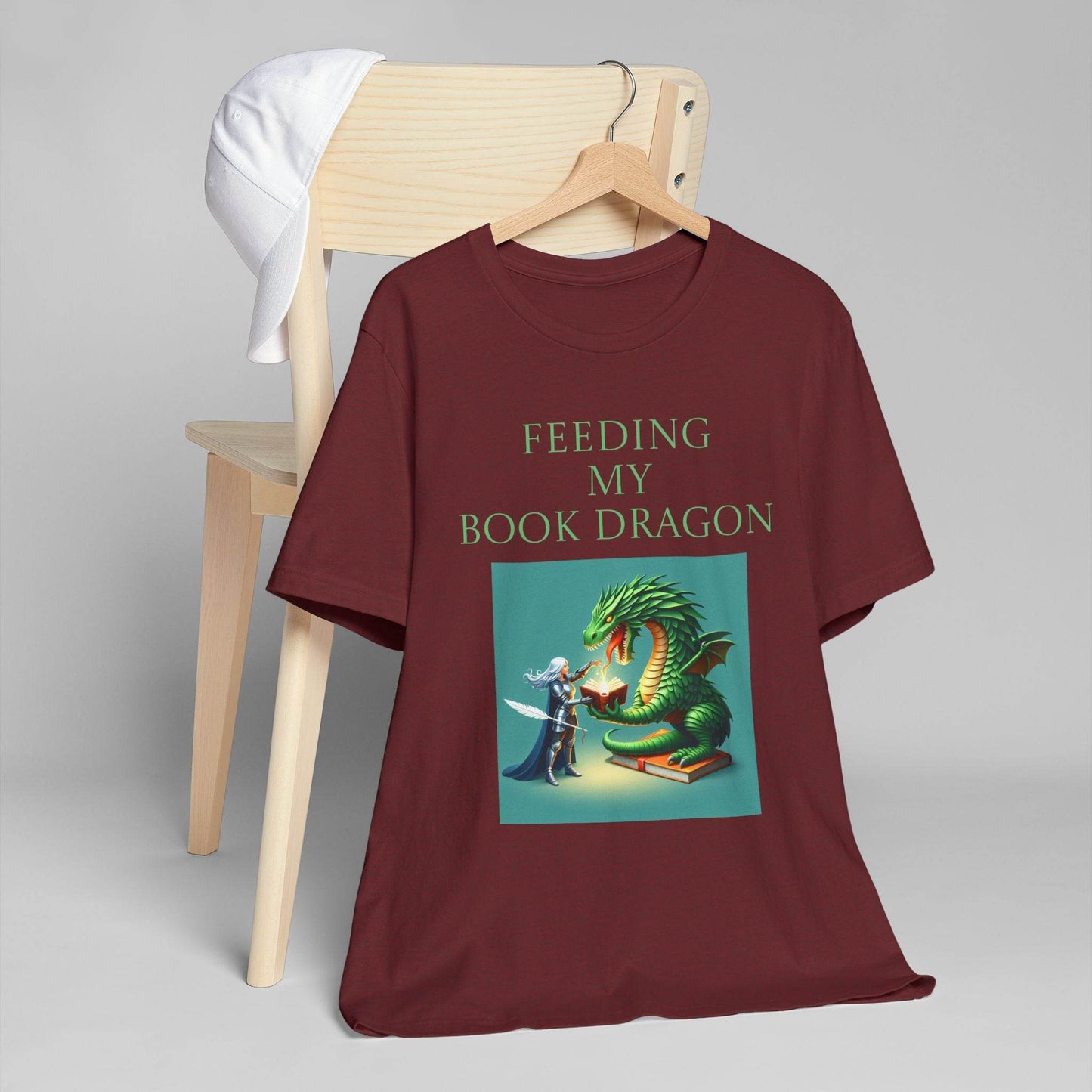 Unisex Jersey T-Shirt - Book Dragon - The Dreamer's Bookshop.
