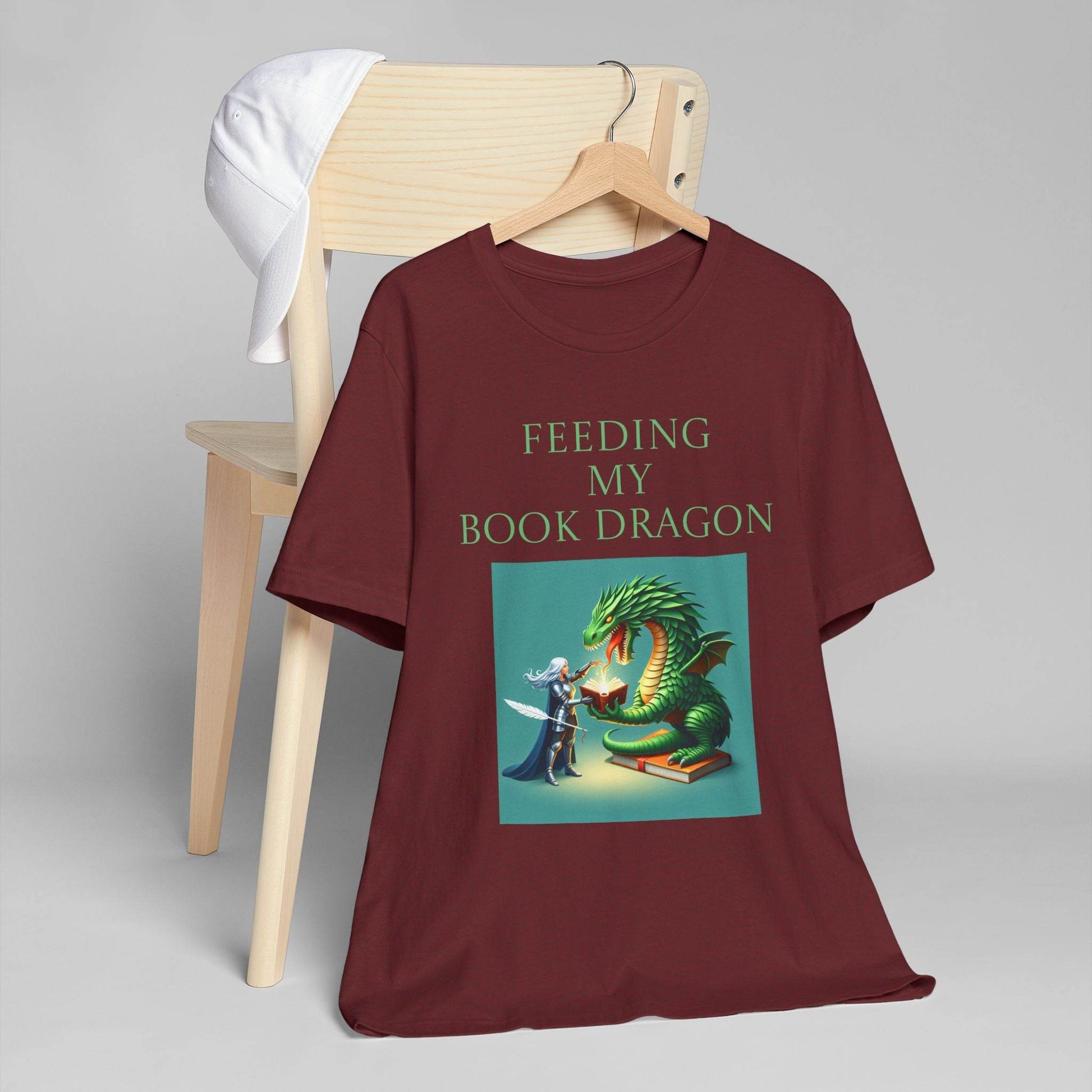 Unisex Jersey T-Shirt - Book Dragon - The Dreamer's Bookshop.