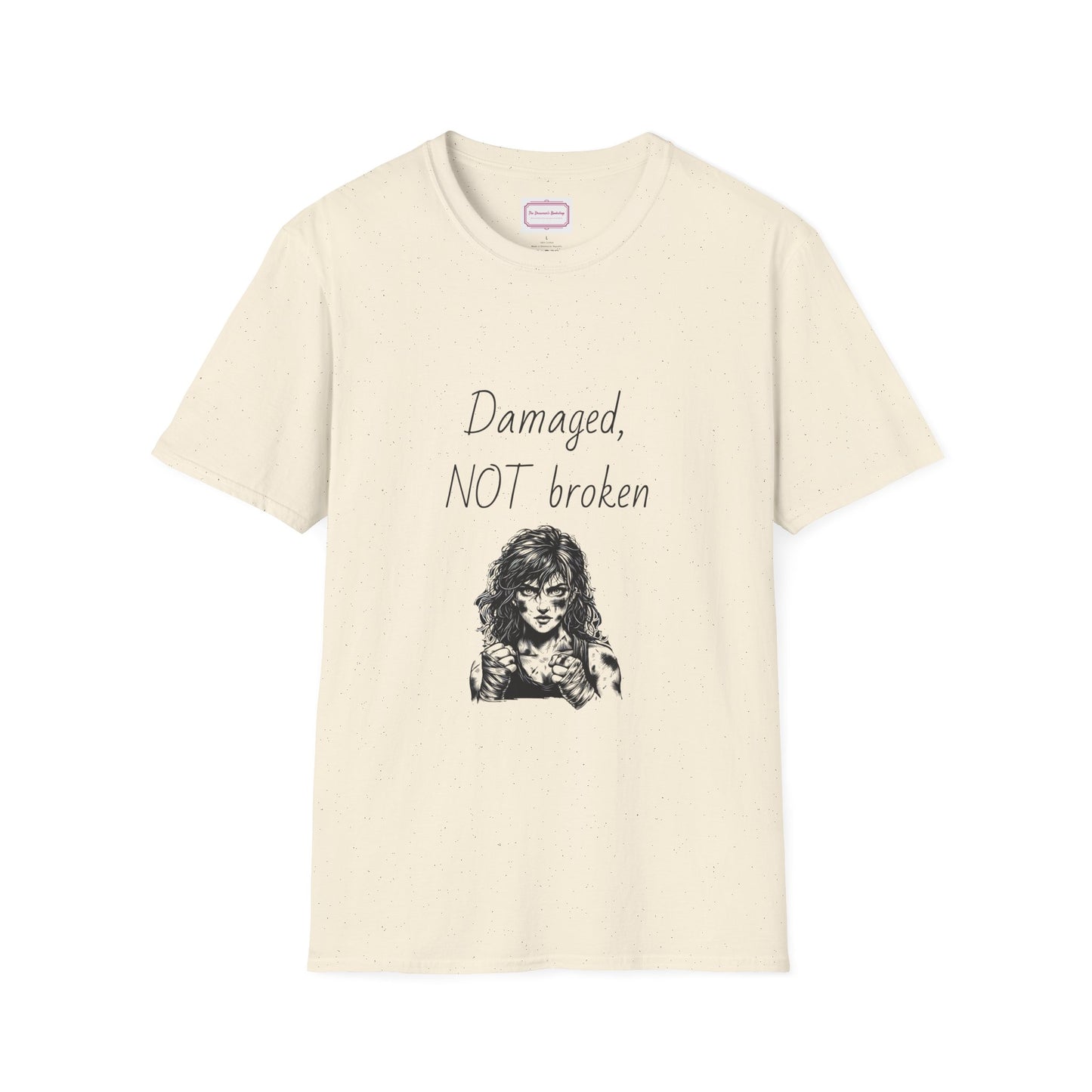 Inspirational Unisex Softstyle T-Shirt - "Damaged, NOT broken" - The Dreamer's Bookshop.